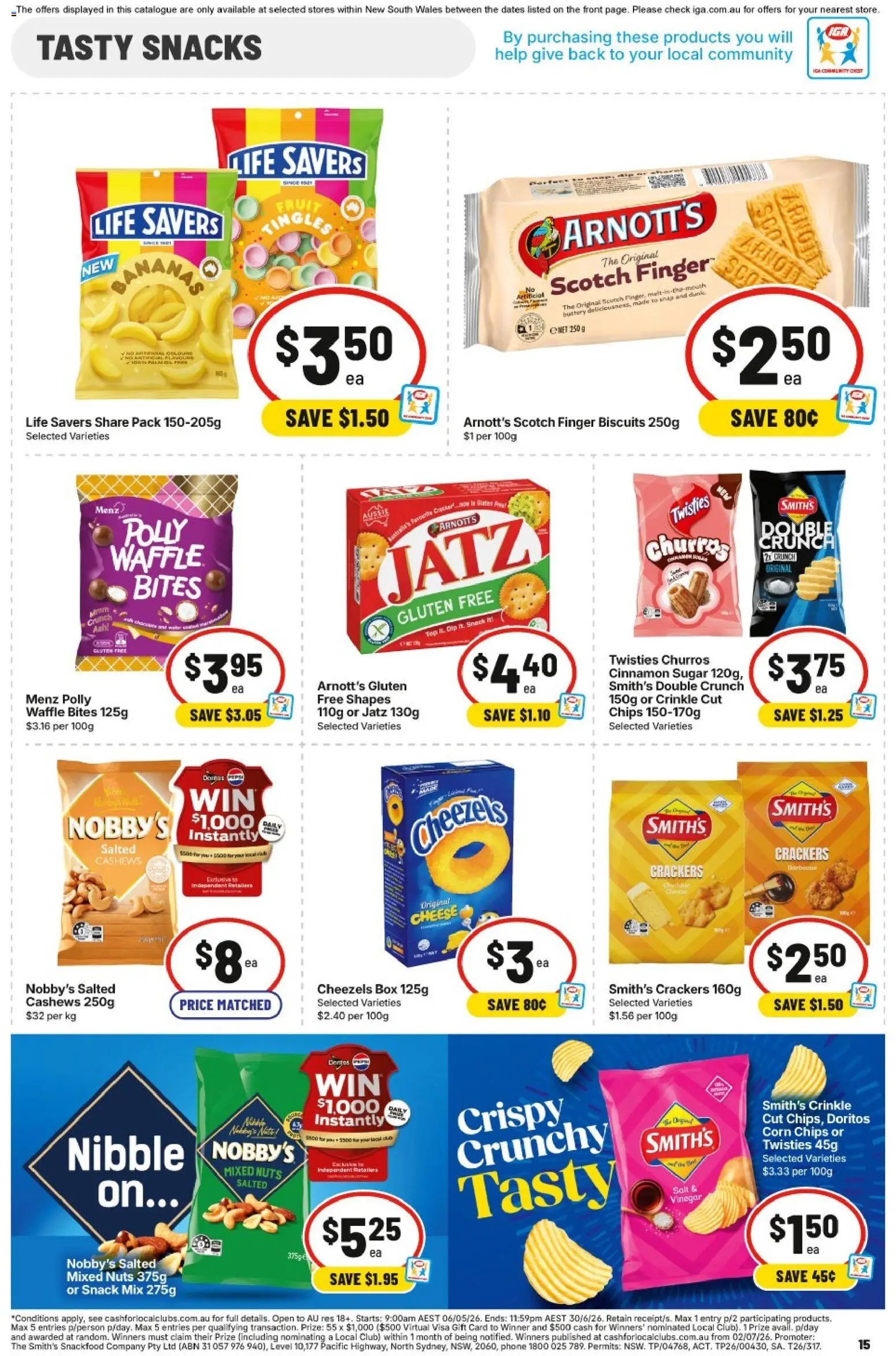 IGA catalogue - valid from 03.06.2026 | Page: 15 | Products: Chocolate, Biscuits, Salt, Scotch