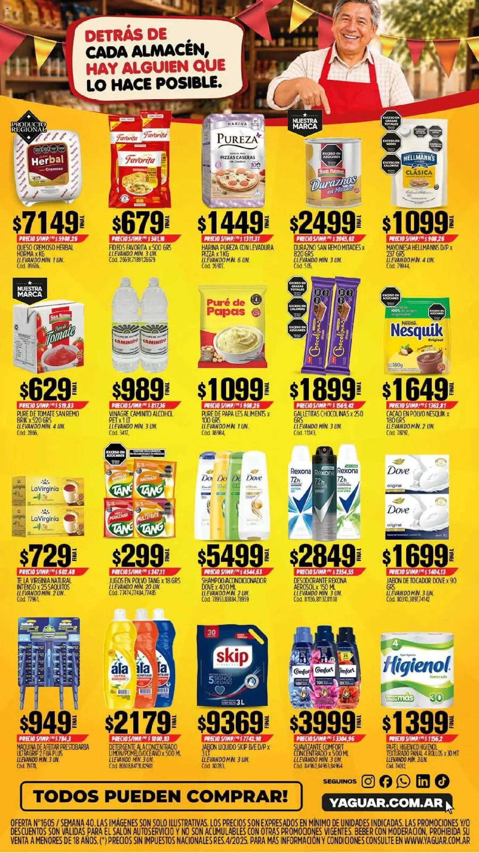 Yaguar - Oferta Semanal Mendoza │ válido desde el 28/09/2026 | Página: 2 | Productos: Papa, Jabón líquido, Desodorante, Detergente