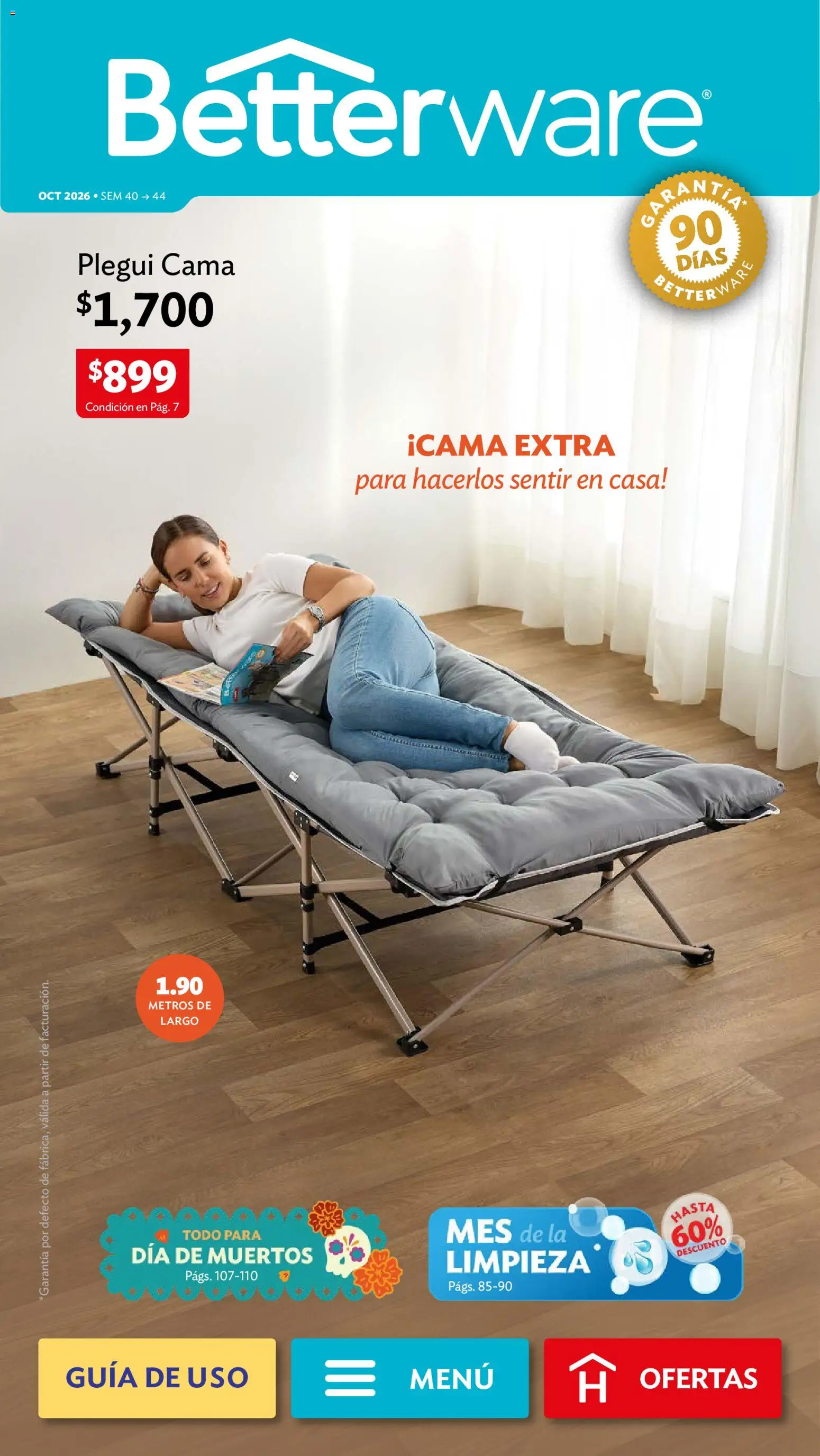 Nuevas ofertas de Betterware válidas en toda la República Mexicana desde el 28/09/2026. ¡Encuentra las mejores ofertas en Betterware campaña 10 2026! | Página: 1 | Productos: Cama