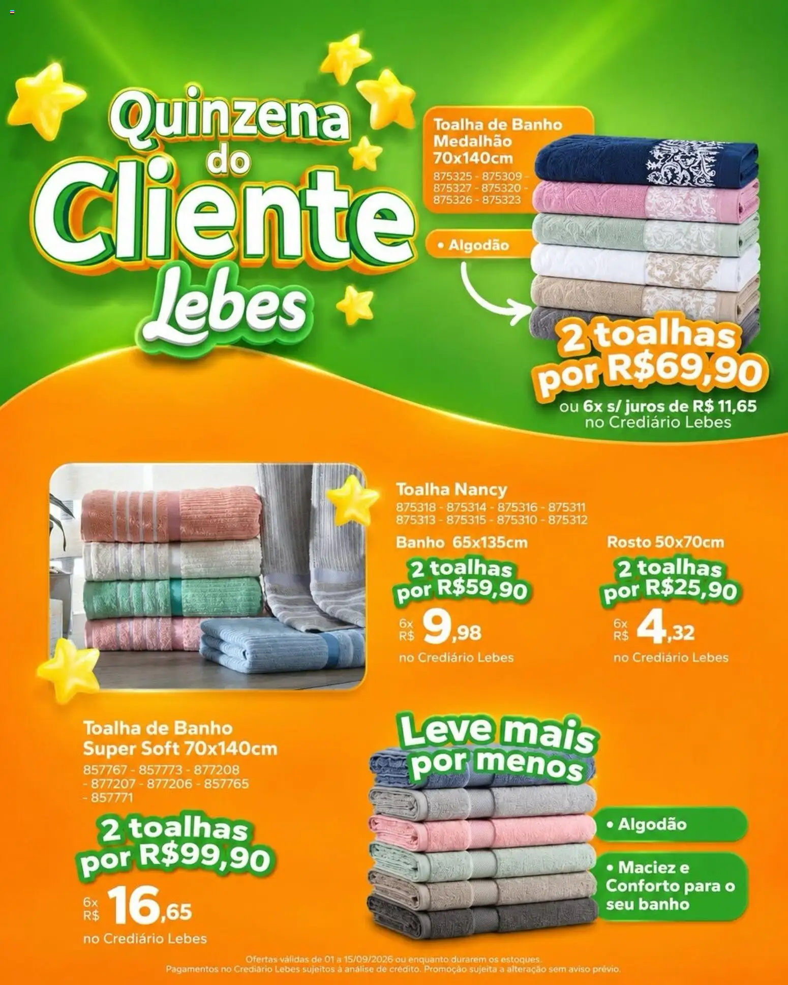 Lebes Folheto - válido de 01/09/2026 | Página: 3 | Produtos: Toalha de banho, Algodão