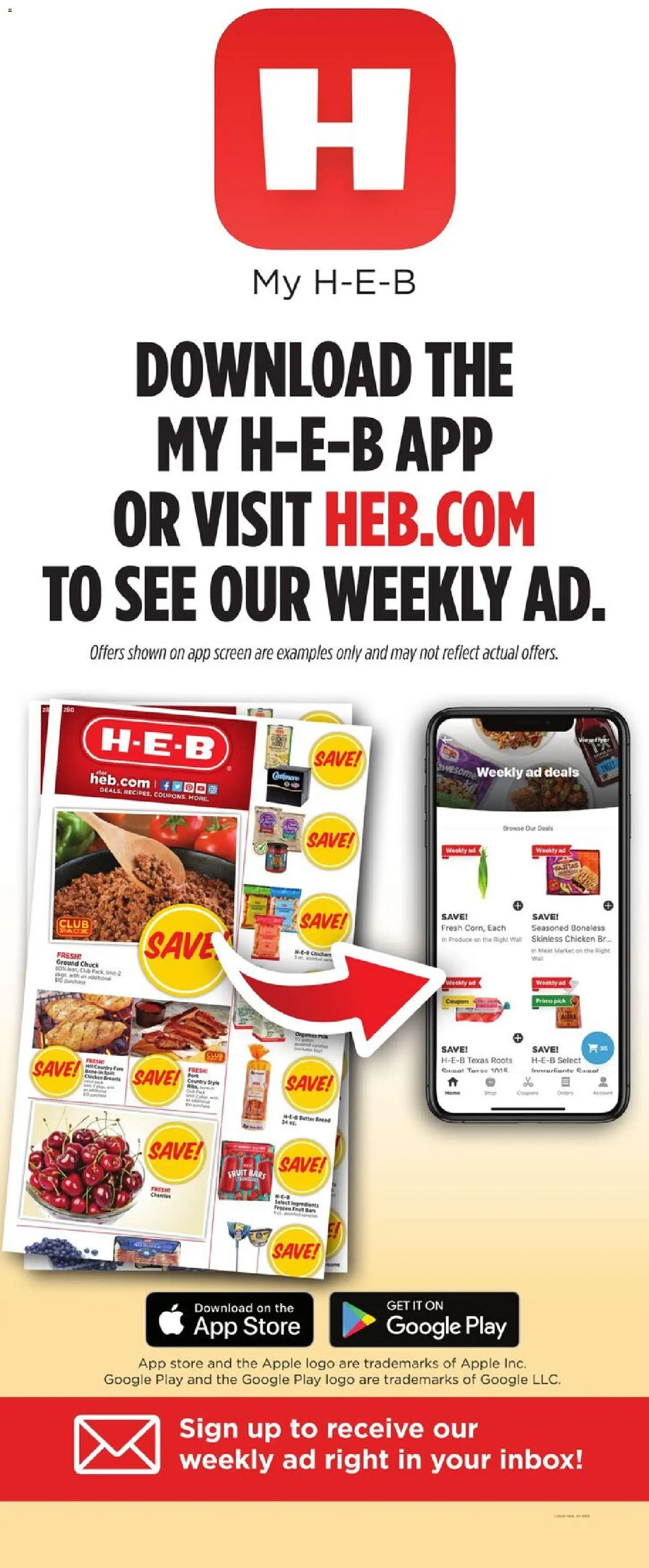 H-E-B Weekly Ad - valid from 08/26/2026 | Page: 3 | Products: Chicken, Bread, Pork, Frozen fruit