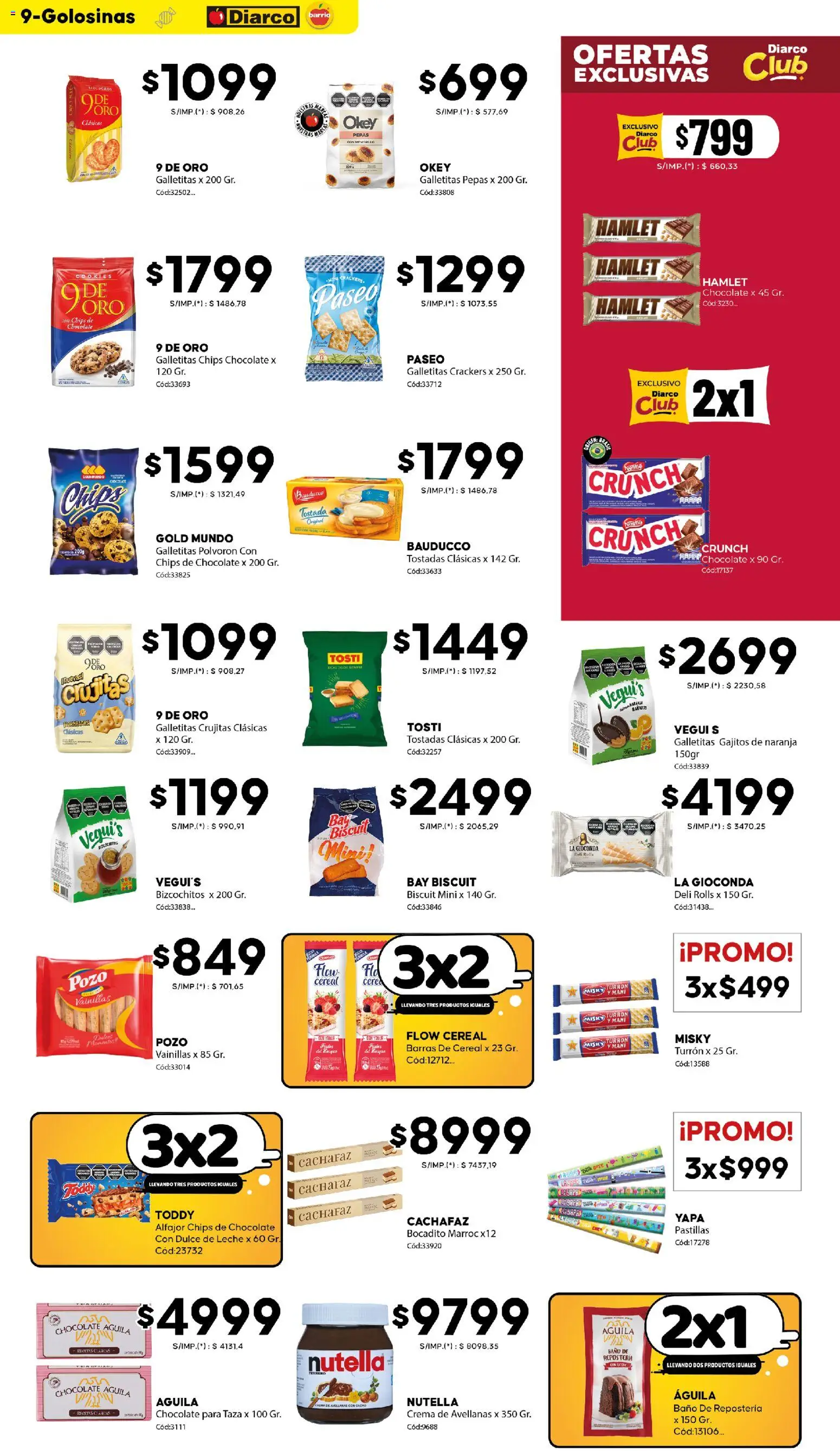 Diarco - Ofertas Diarco Barrio │ válido desde el 20/07/2026 | Página: 9 | Productos: Baño, Dulce de leche, Leche, Chocolate