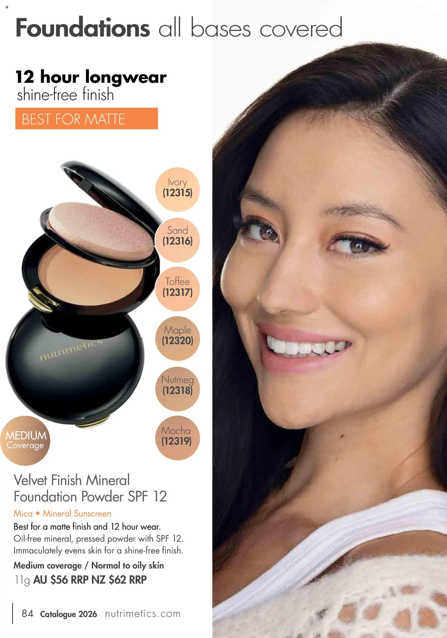 Nutrimetics catalogue - valid from 01/01/2026 | Page: 84 | Products: Powder, Sunscreen, Nutmeg, Foundation