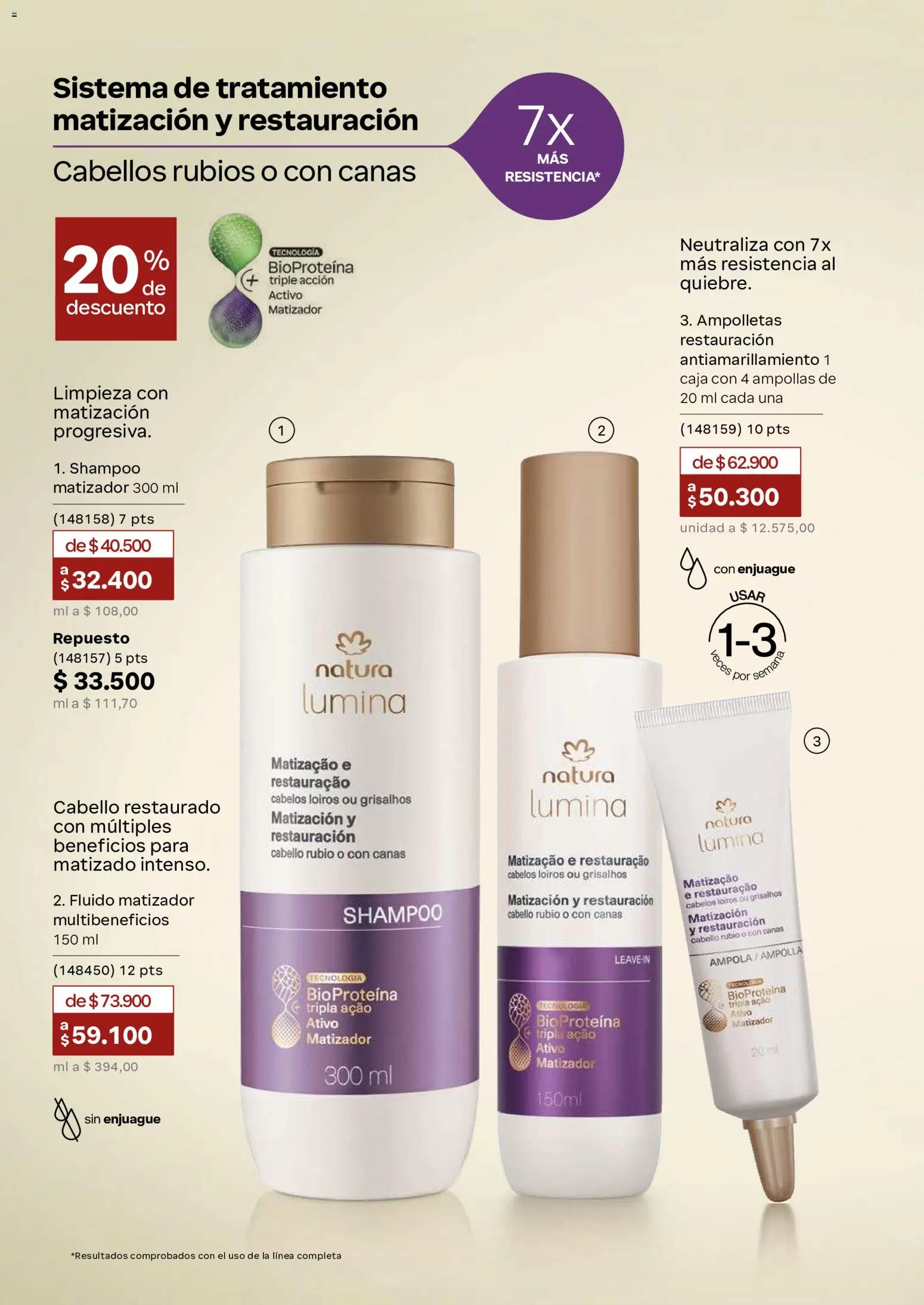 Natura revista - valida desde el 01/07/2026 | Página: 139 | Productos: Ampolla, Shampoo, Caja