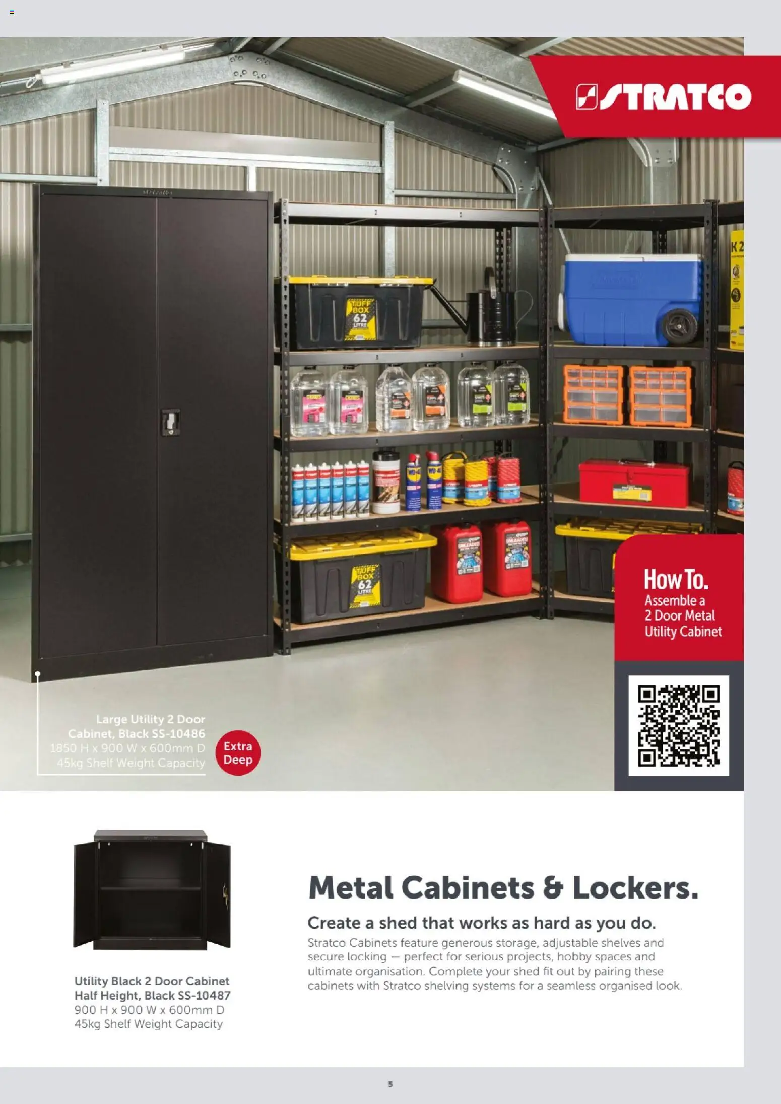 Stratco catalogue - valid from 10/08/2026 | Page: 5 | Products: Cabinet, Shelf, Door, Shed