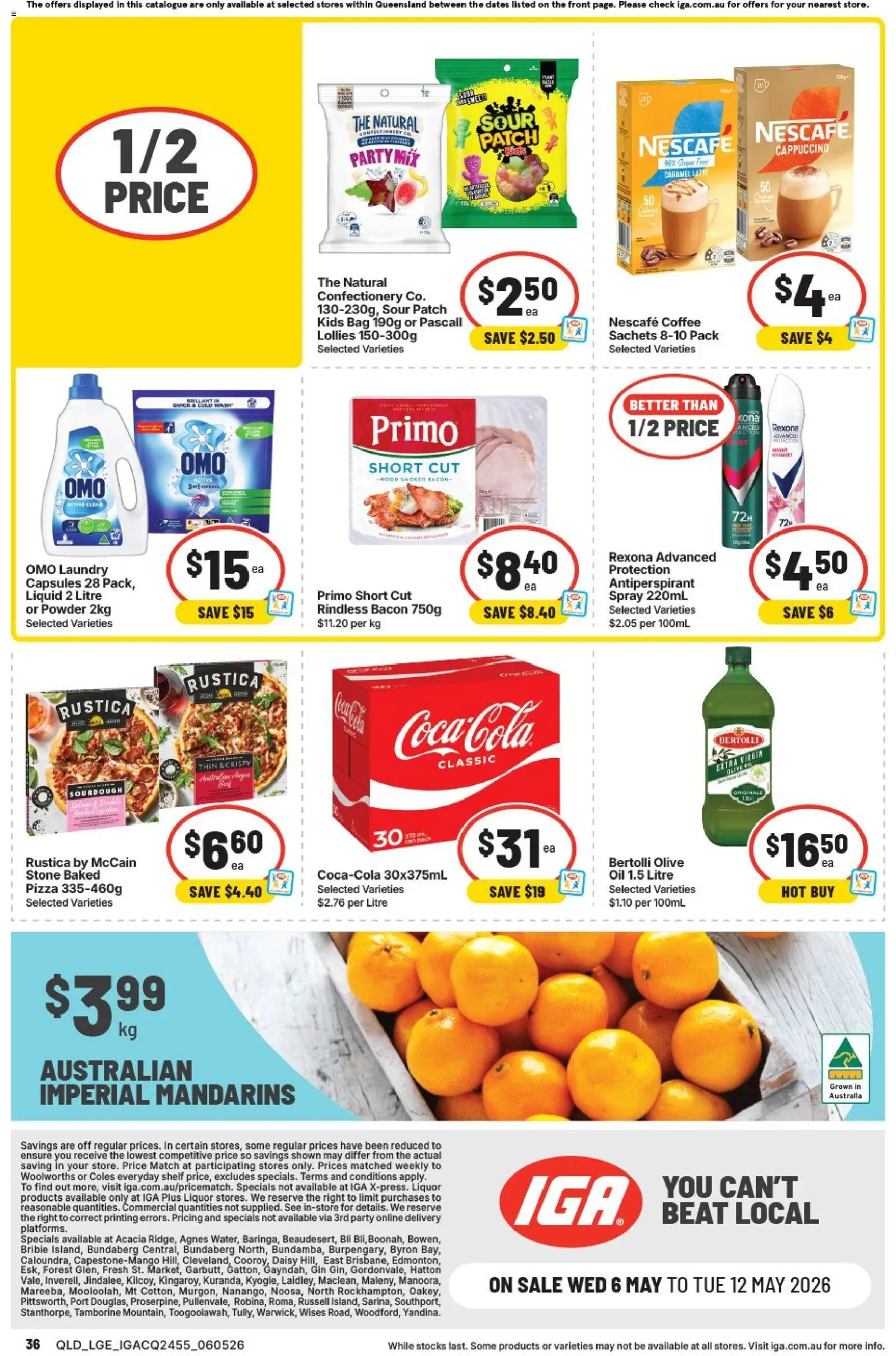 IGA catalogue - valid from 06.05.2026 | Page: 2 | Products: Shelf, Pizza, Mandarins, Laundry