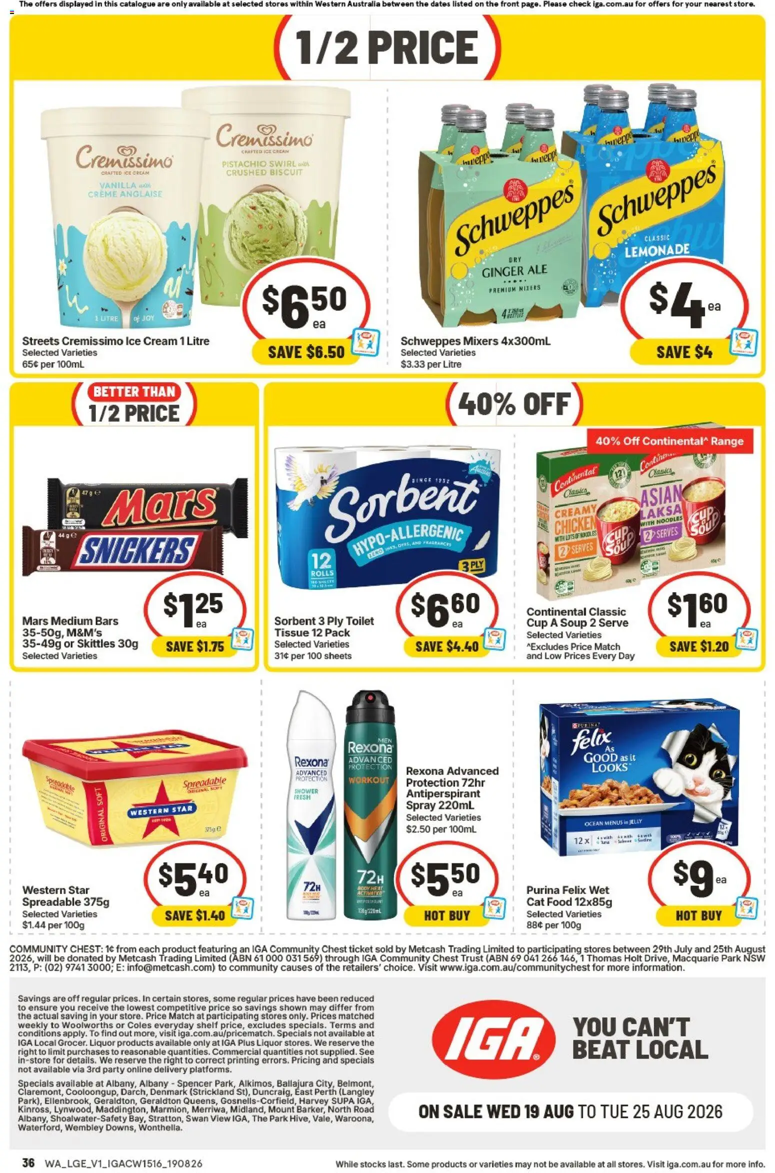 IGA catalogue - valid from 19/08/2026 | Page: 33 | Products: Food, Chicken, Snickers, Lemonade