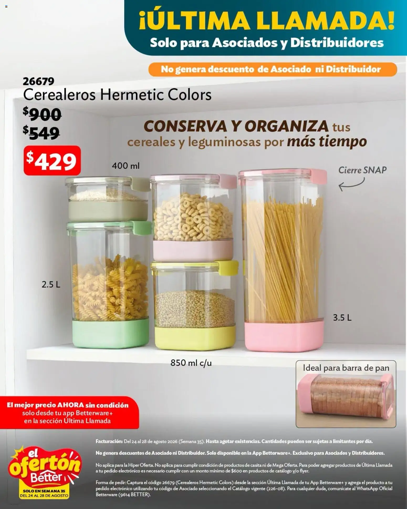Nuevas ofertas de Betterware válidas en toda la República Mexicana desde el 24/08/2026. ¡Encuentra las mejores ofertas en Betterware catálogo El Ofertón! | Página: 13