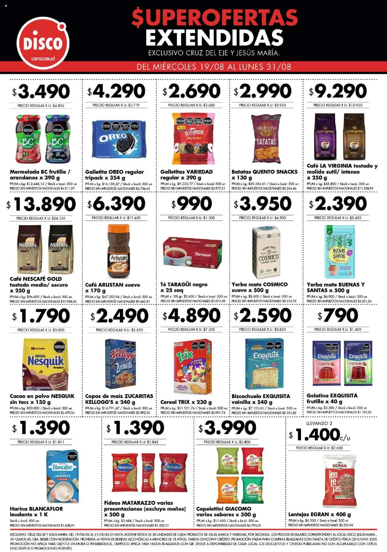 Disco - Superofertas extendidas - Cruz del Eje y Jesus Maria │ válido desde el 19/08/2026 | Página: 2