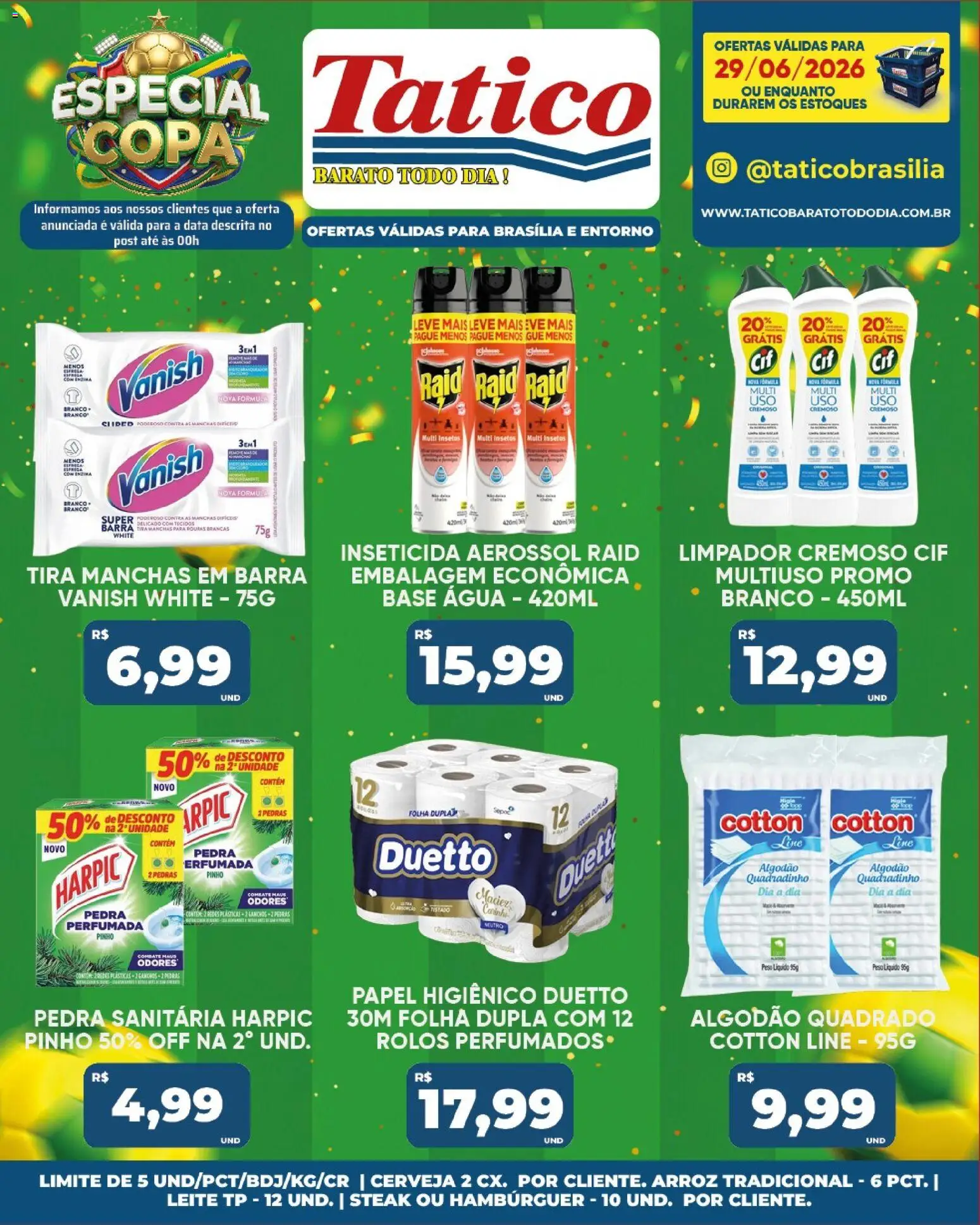 Tatico Folheto - válido de 29/06/2026 | Página: 20 | Produtos: Copa, Base, Roupas, Vanish