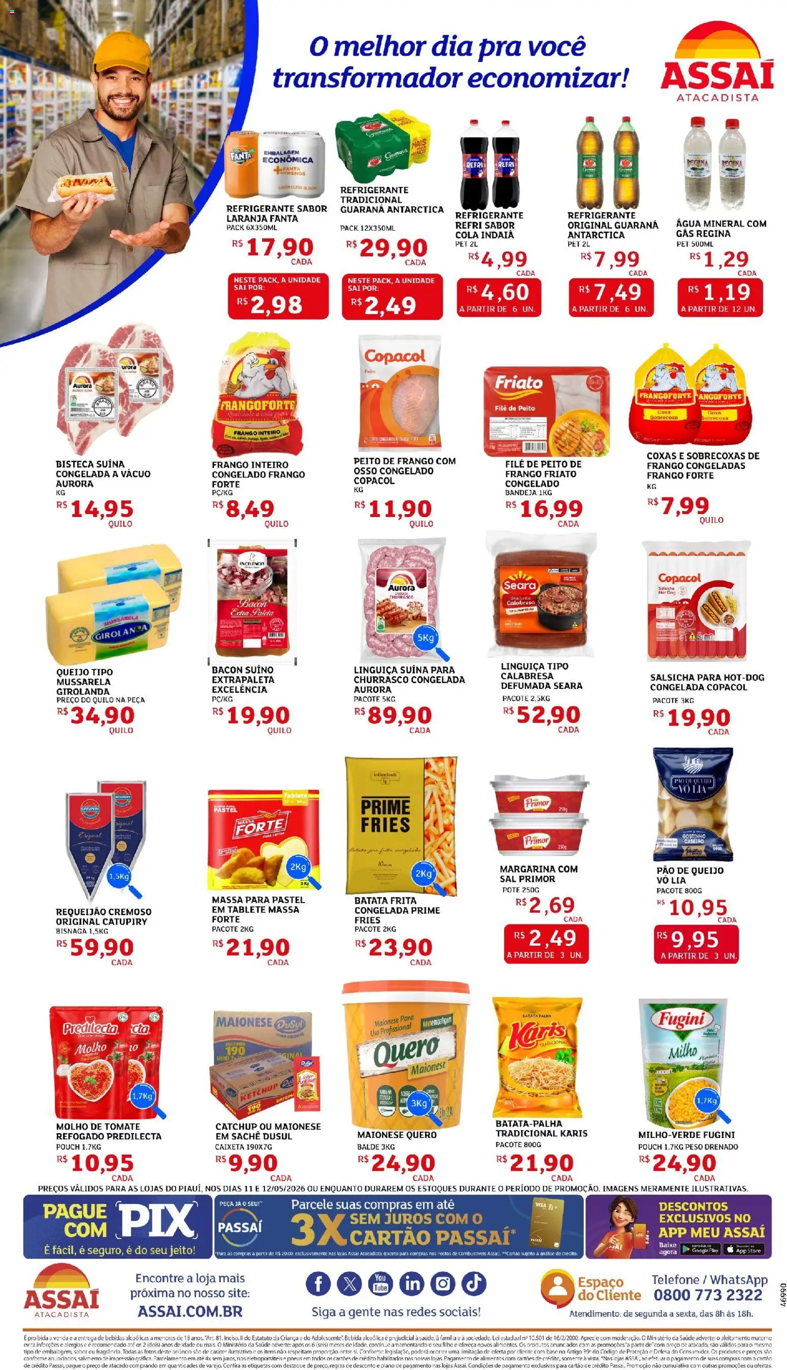 Assaí Atacadista Folheto - válido de 11.05.2026 | Página: 2 | Produtos: Bebida, Refrigerante, Mussarela, Pão de queijo