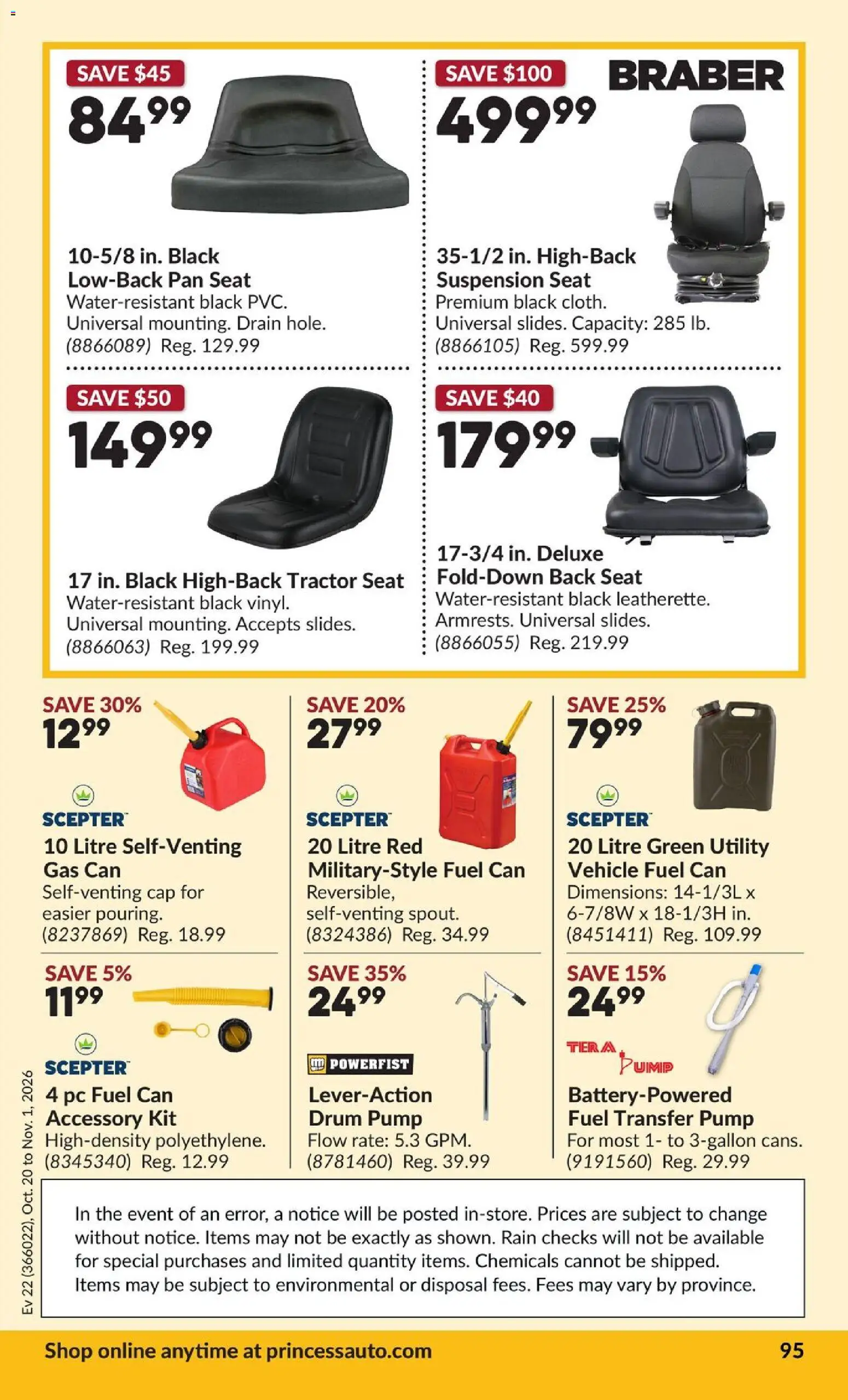 Princess Auto flyer valid from Oct 20, 2026 | Page: 98
