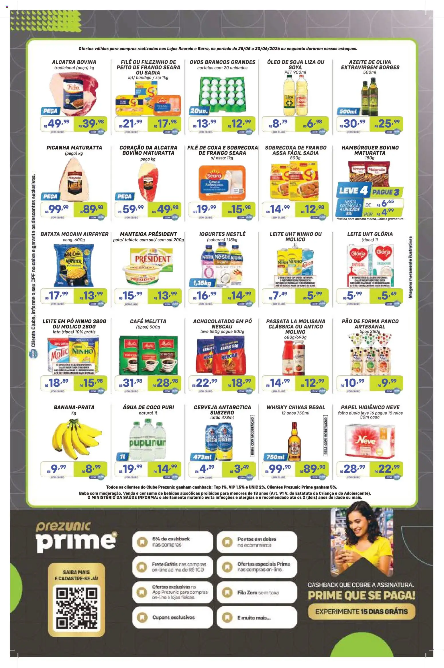 Prezunic Folheto - válido de 25.05.2026 | Página: 2 | Produtos: Água de coco, Ovos, Soja, Leite em pó