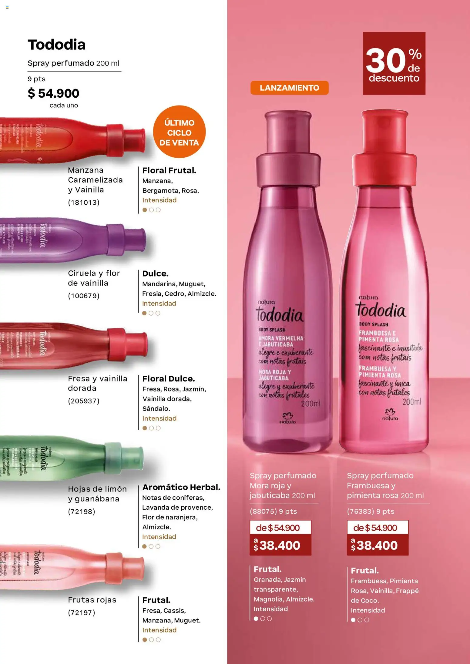 Natura revista - valida desde el 23/09/2026 | Página: 74 | Productos: Pimienta, Fresa, Manzana, Mora