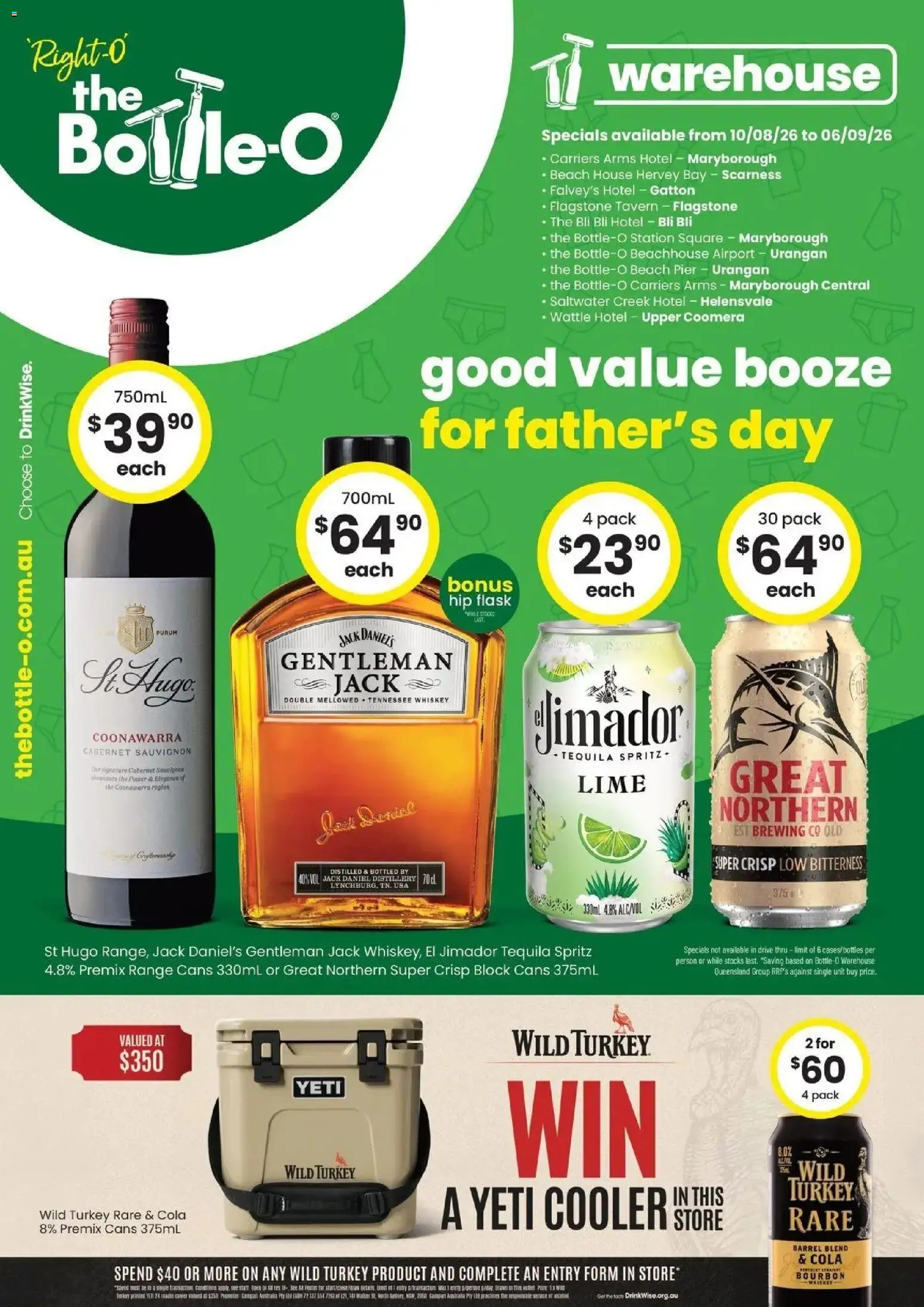 The Bottle-O catalogue - valid from 10/08/2026 | Page: 1 | Products: Tequila, Bourbon, Turkey, Lime
