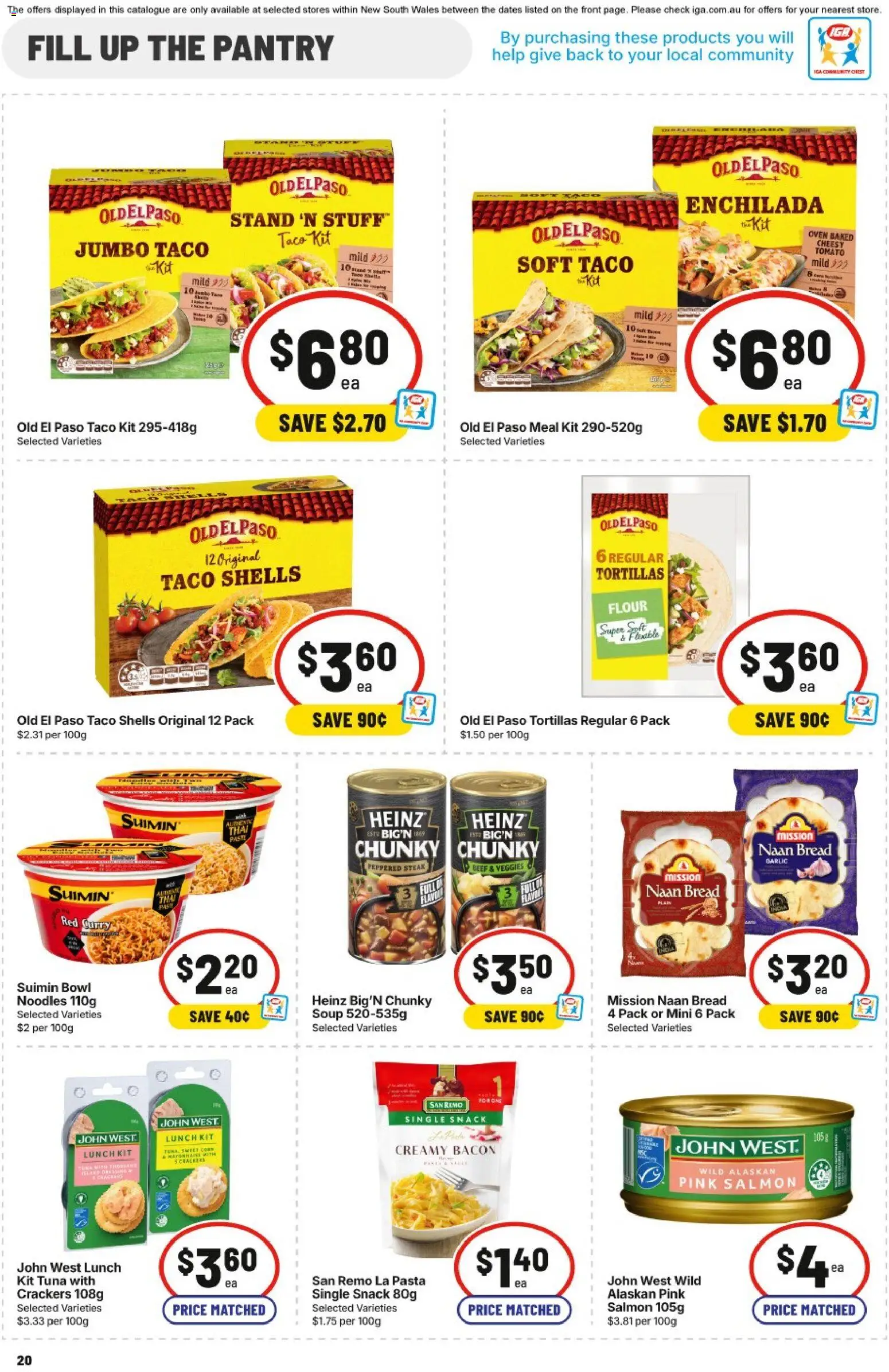 Coles catalogue - valid from 03.06.2026 | Page: 20 | Products: Crackers, Flour, Pasta, Tuna