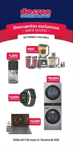 Vista previa de Costco catálogo Descuentos exclusivos, nuevo folleto de la tienda, válido en México a partir del 11.05.2026