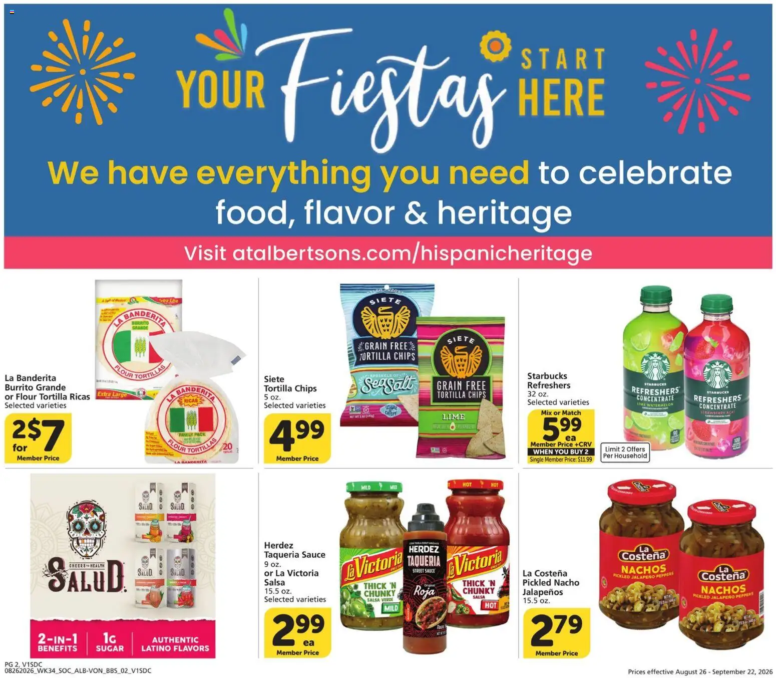 Vons Big Book of Savings - valid from 08/26/2026 | Page: 2 | Products: Jalapeno peppers, Chips, Tortillas, Sugar