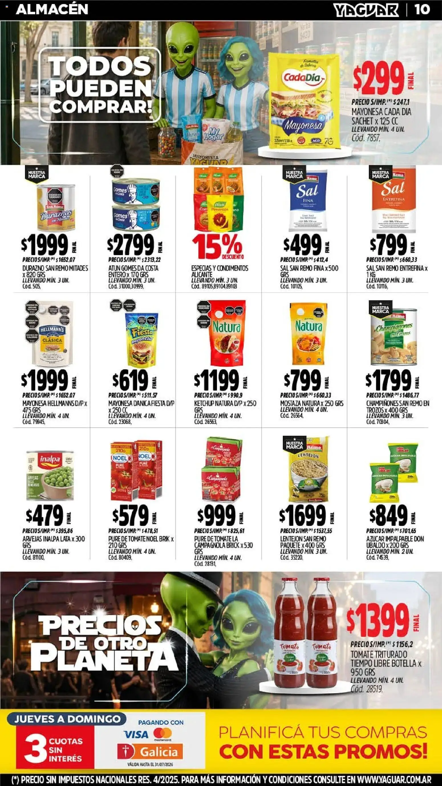 Yaguar - Oferta Semanal Trelew │ válido desde el 06/07/2026 | Página: 13 | Productos: Botella, Azucar, Mayonesa, Ketchup