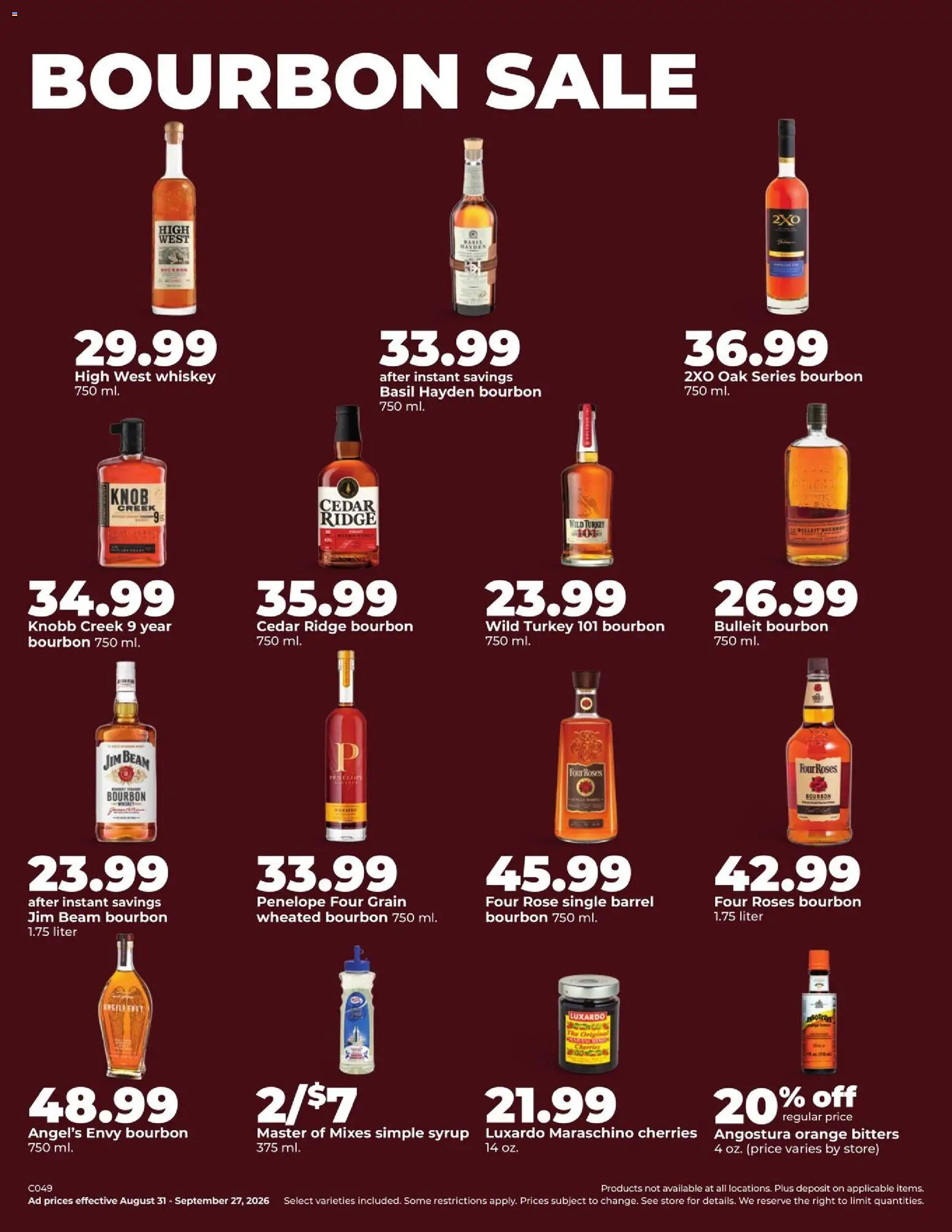 HyVee Monthly Ad - valid from 08/31/2026 | Page: 28 | Products: Cherries, Ridge, Bourbon, Whiskey