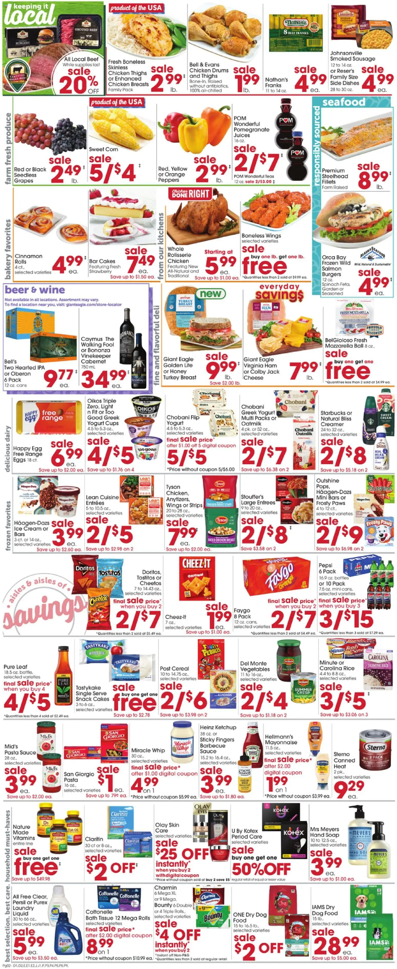 Giant Eagle Weekly Ad - valid from 16.04.2026 | Page: 2 | Products: Yogurt, Beer, Soap, Rice