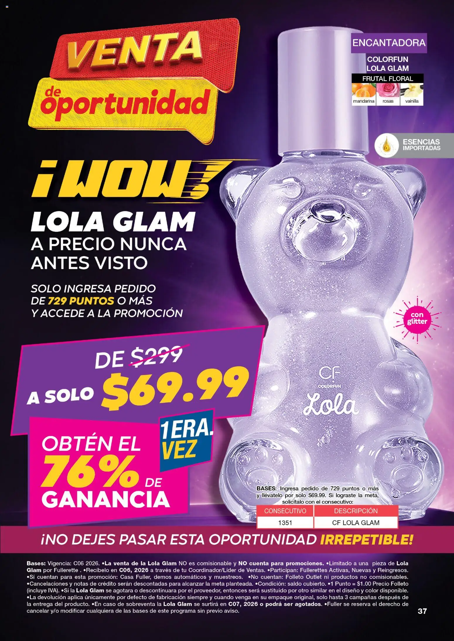 Nuevas ofertas de Fuller válidas en toda la República Mexicana desde el 24/06/2026. ¡Encuentra las mejores ofertas en Fuller Gana Mas 6 2026! | Página: 37 | Productos: Glitter, Esencias