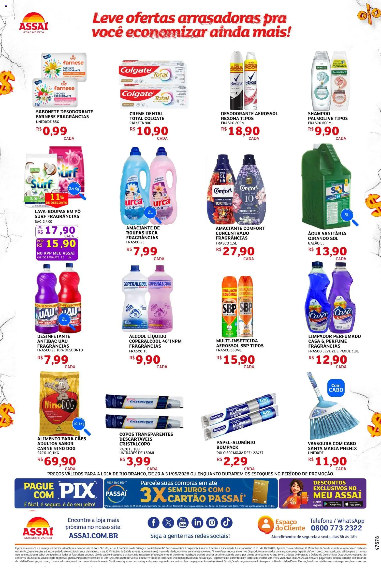 Assaí Atacadista Folheto - válido de 29.05.2026 | Página: 4 | Produtos: Desodorante, Pneus, Base, Vassoura
