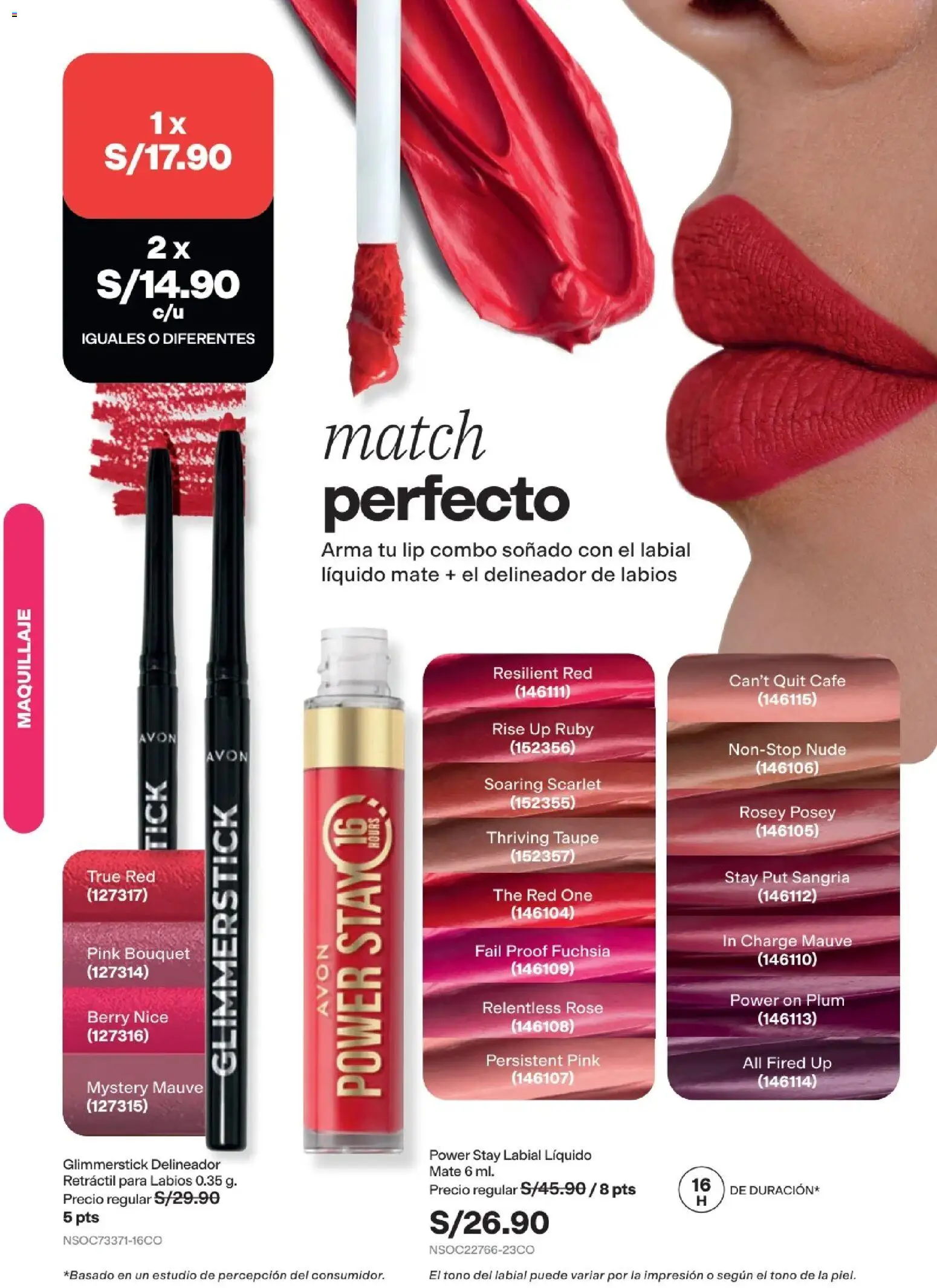 Catálogo Avon válido desde 22/07/2026 | Página: 33 | Productos: Delineador, Café, Maquillaje
