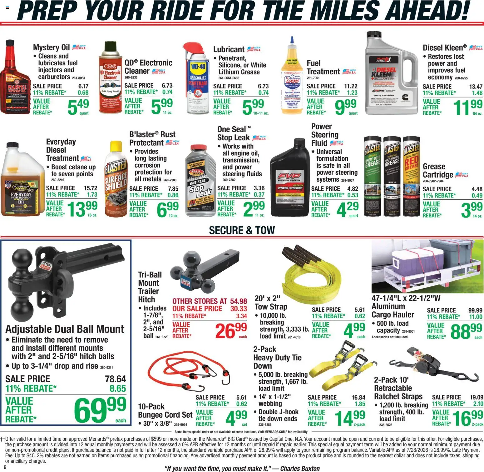 Menards - Weekly Ad - valid from 08/26/2026 | Page: 9 | Products: Safe, Ratchet, Oil, Steering