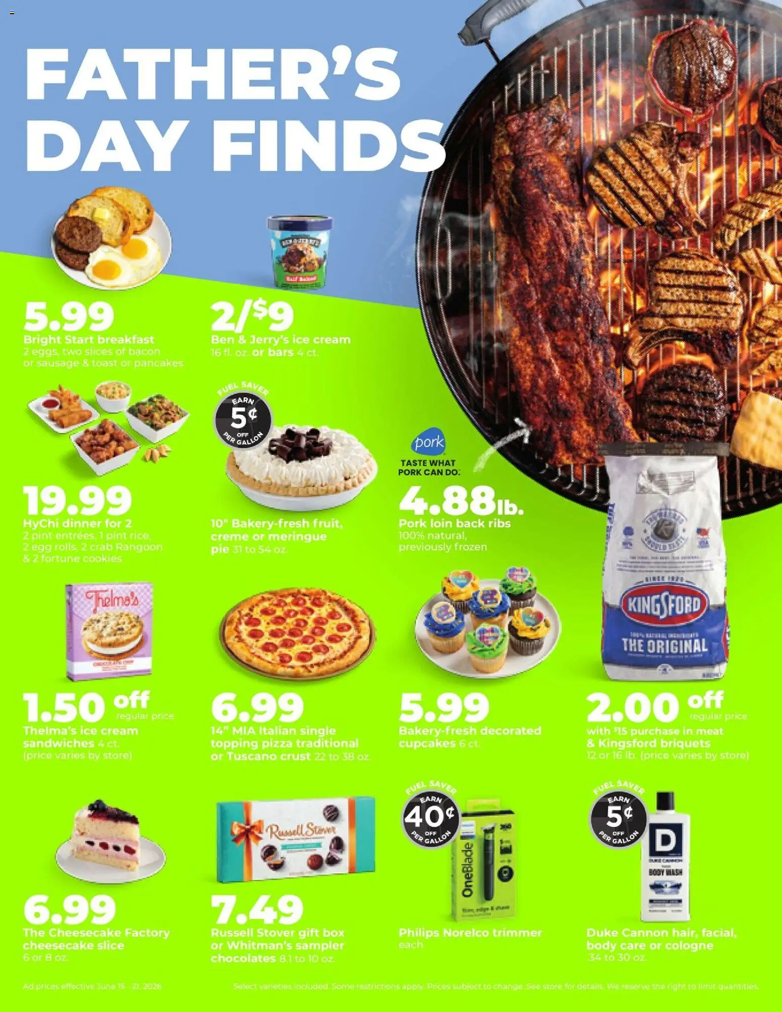 HyVee Weekly Ad - valid from 15.06.2026 | Page: 3 | Products: Pizza, Pork, Cream, Ice cream