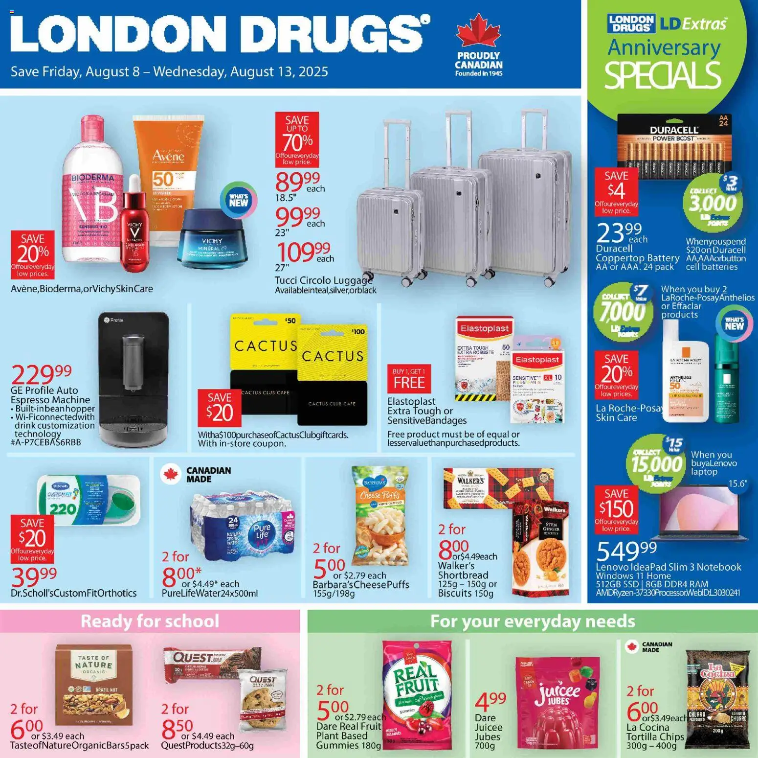 London Drugs flyer valid from Sep 4, 2026 | Page: 1 | Products: Ginger, Batteries, Battery, Biscuits
