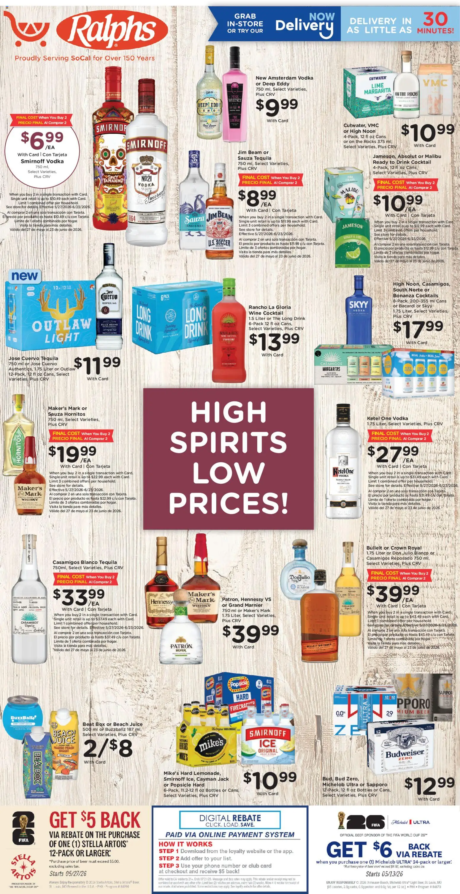 Ralphs Adult Beverage - valid from 10.06.2026 | Page: 1 | Products: Ginger, Wine, Peach, Lime