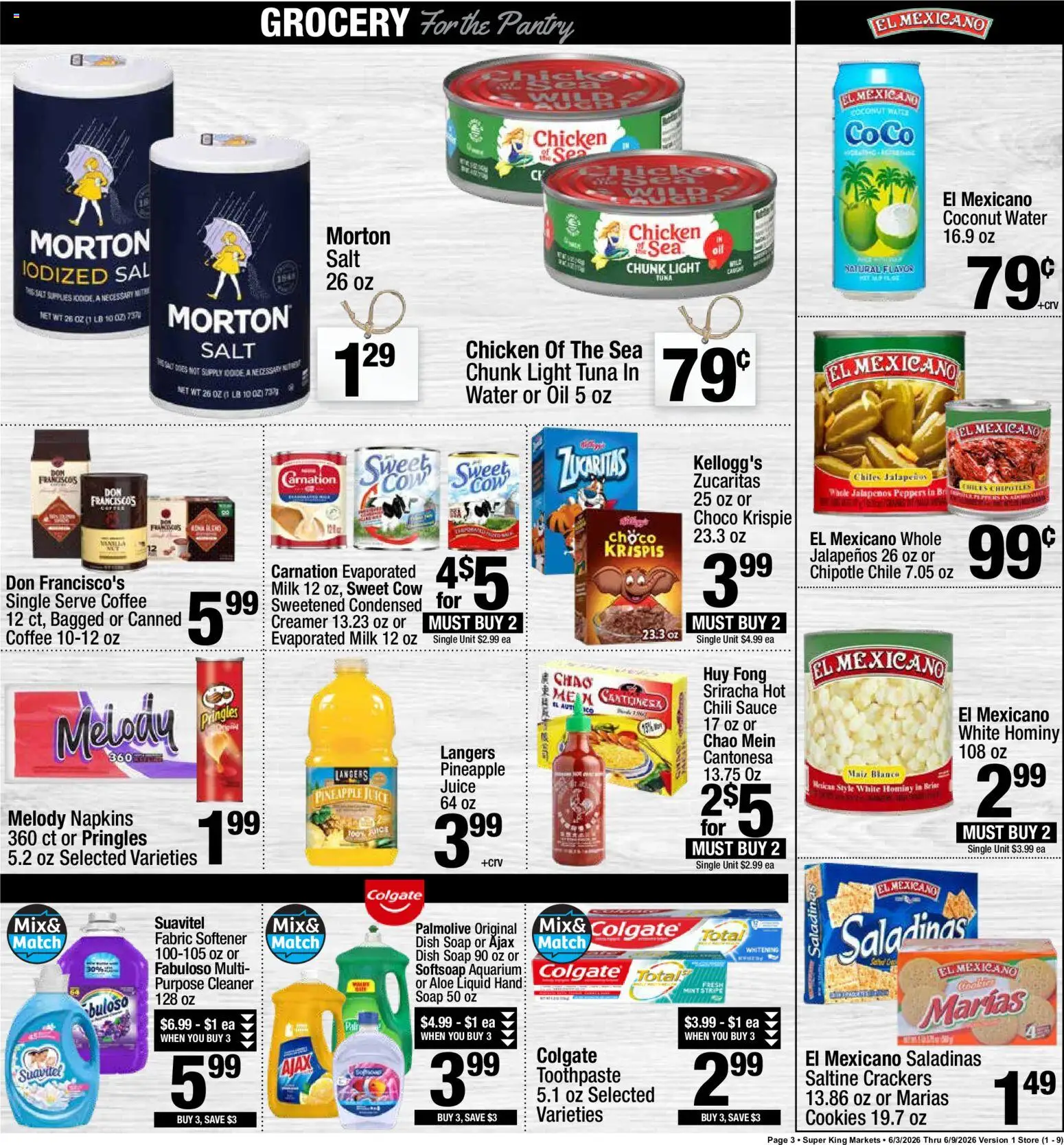 Super King Weekly Ad - valid from 03.06.2026 | Page: 3 | Products: Milk, Soap, Water, Sauce