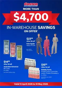 Preview of Costco In-warehouse savings - valid from 13.04.2026