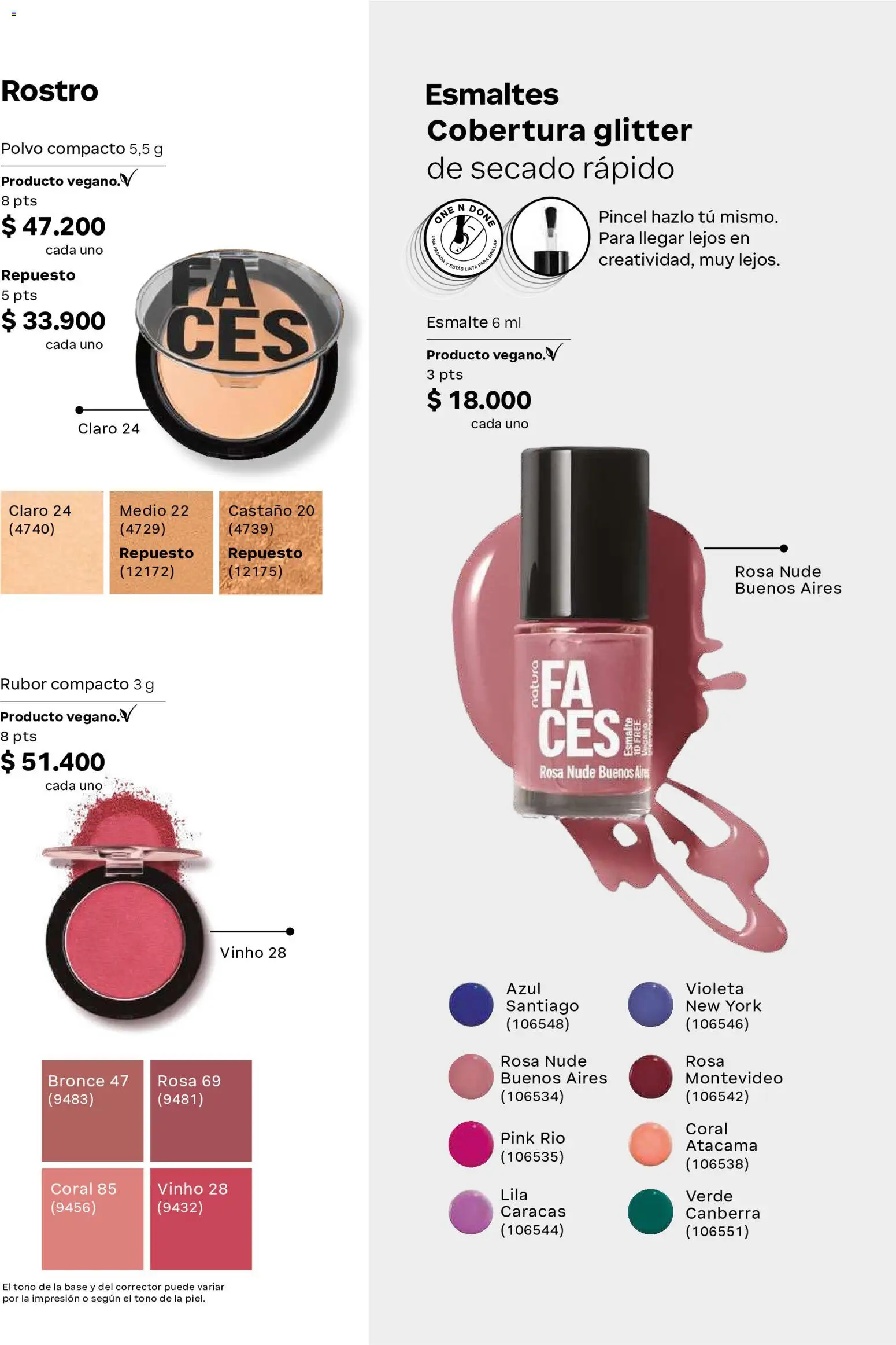 Natura revista - valida desde el 01/07/2026 | Página: 98 | Productos: Polvo compacto, Glitter, Rubor, Corrector