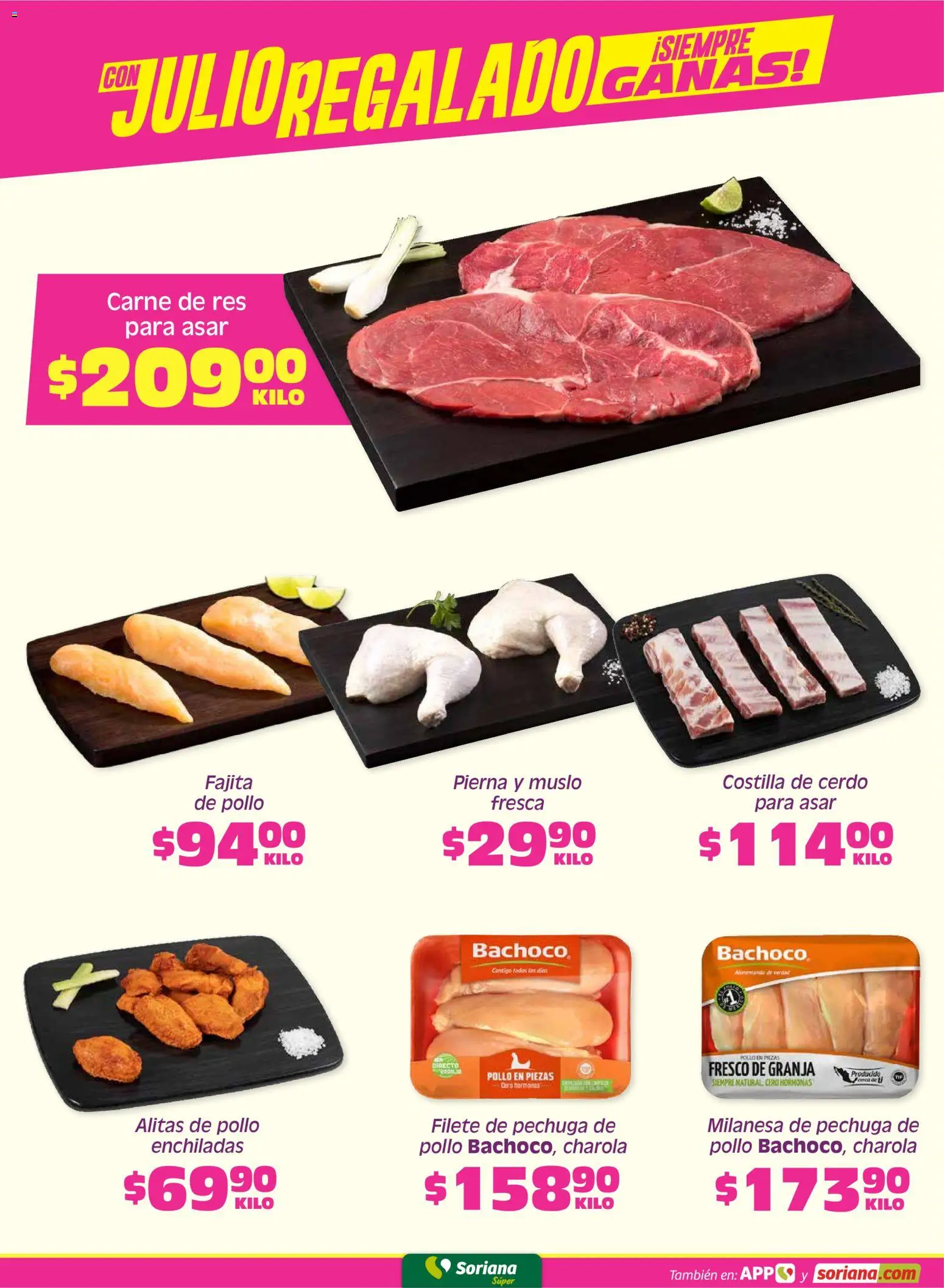 Nuevas ofertas de Soriana válidas en toda la República Mexicana desde el 05.06.2026. ¡Encuentra las mejores ofertas en Soriana Fin de Semana Súper: BCS, Son y Sin! | Página: 4 | Productos: Pollo, Milanesa, Cerdo, Res