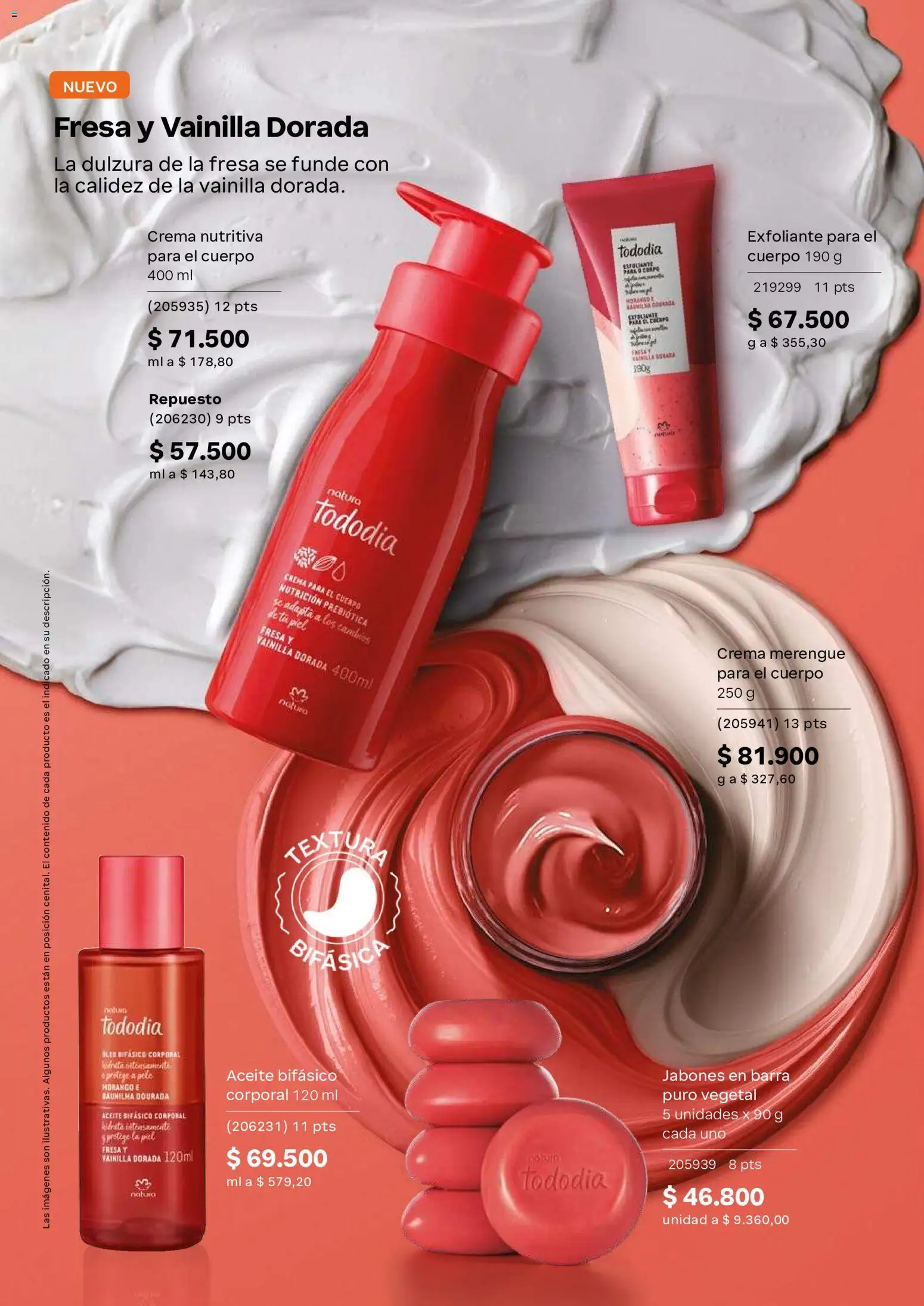 Natura revista - valida desde el 01/07/2026 | Página: 123 | Productos: Fresa, Dulzura, Crema para el cuerpo, Aceite