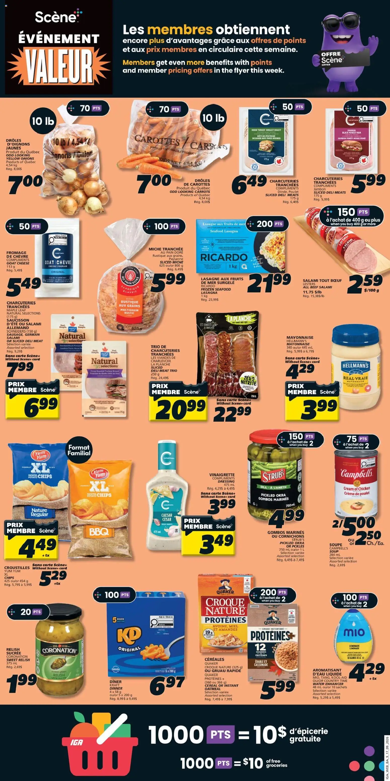 IGA flyer valid from Sep 17, 2026 | Page: 12 | Products: Carrots, Meat, Dressing, Salami