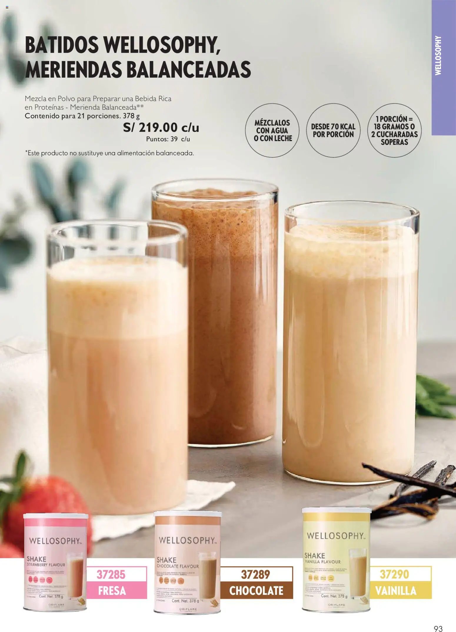 Catálogo Oriflame válido desde 12/09/2026 | Página: 93 | Productos: Vainilla, Leche, Chocolate, Batidos