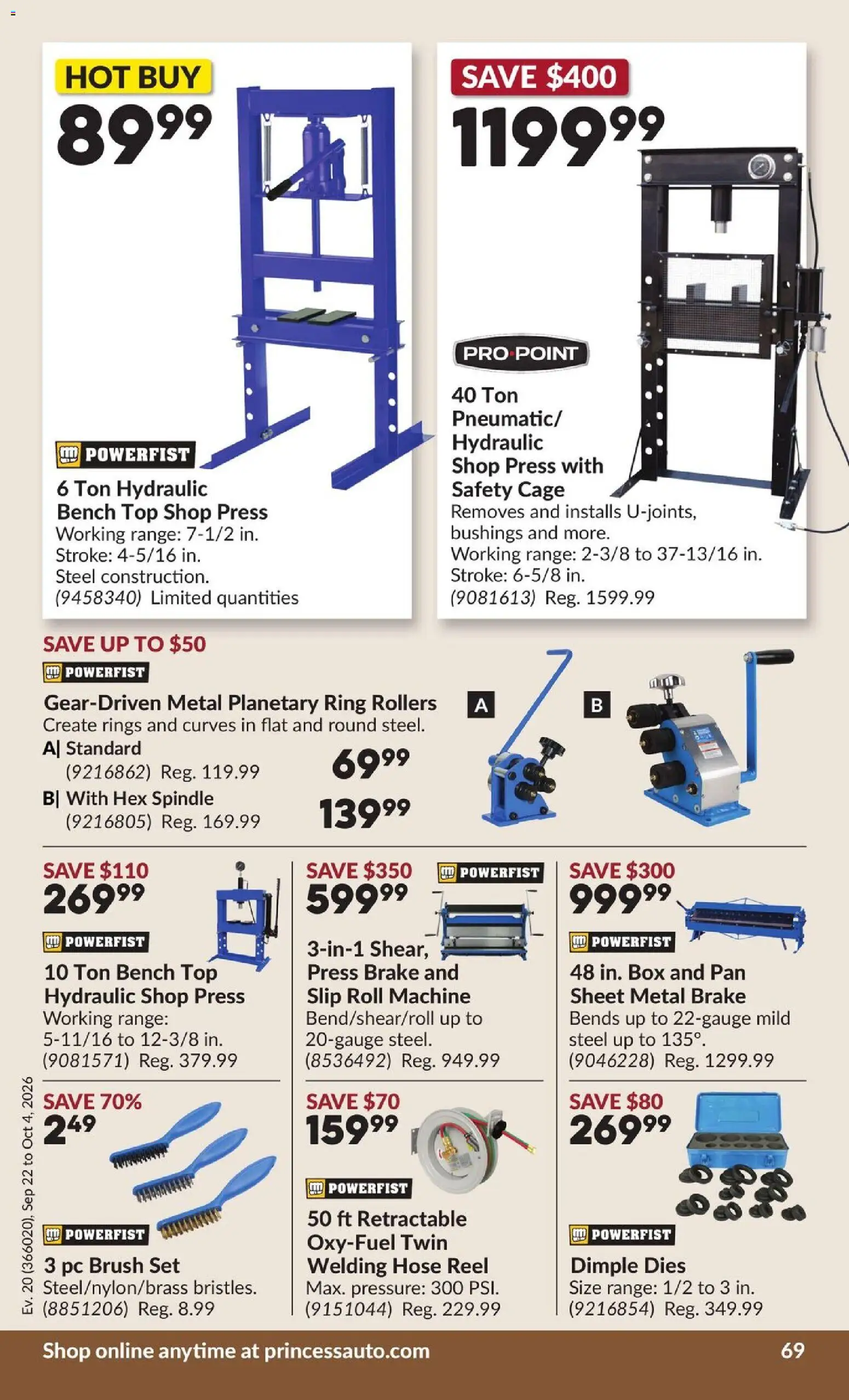 Princess Auto flyer valid from Sep 22, 2026 | Page: 74