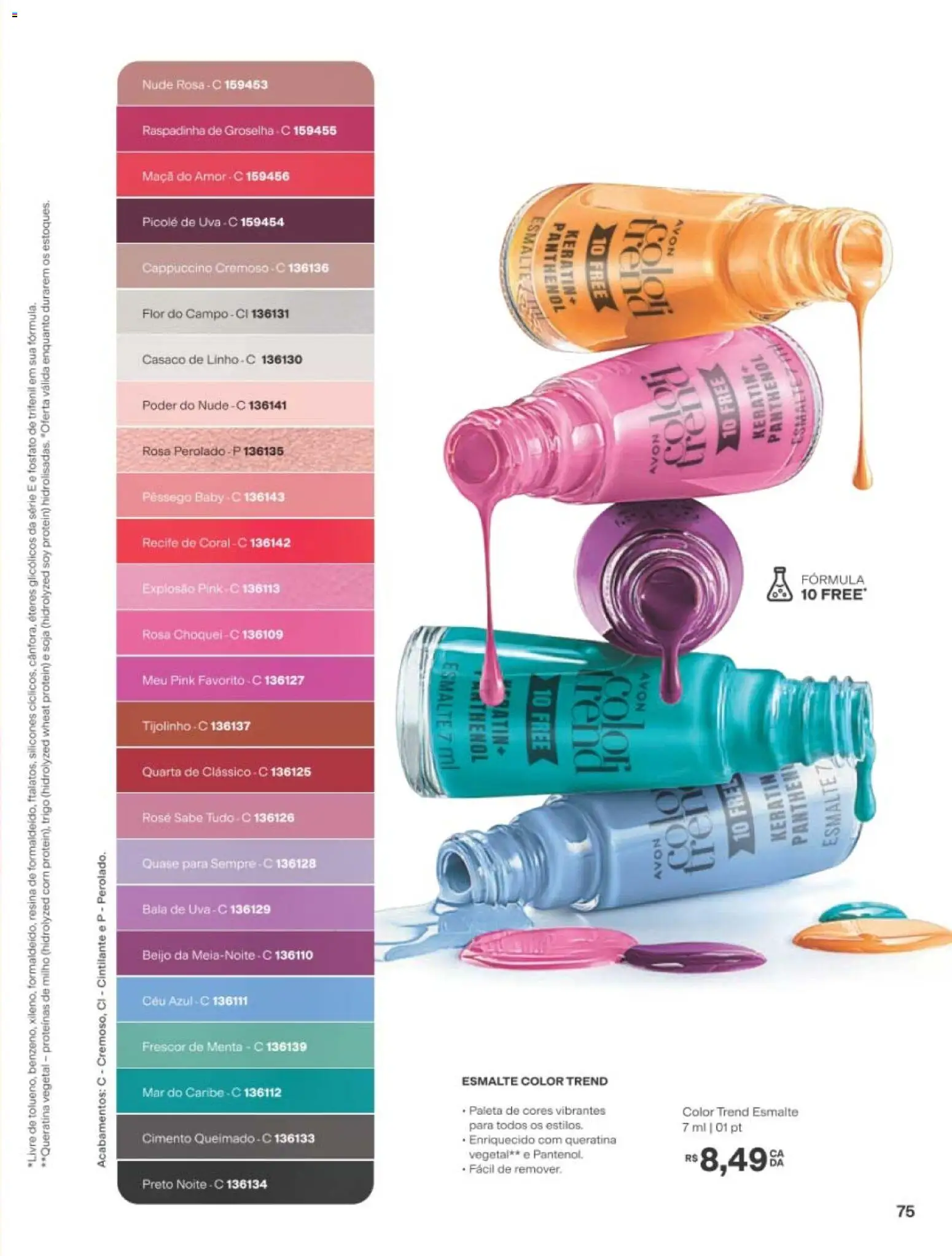 Avon Folheto - válido de 22/06/2026 | Página: 75 | Produtos: Pêssego, Cimento, Casaco, Bala