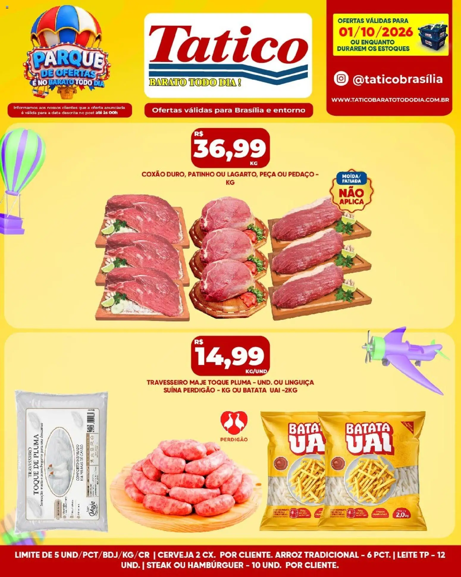 Tatico Folheto - válido de 01/10/2026 | Página: 13 | Produtos: Travesseiro, Leite, Ganso, Batata