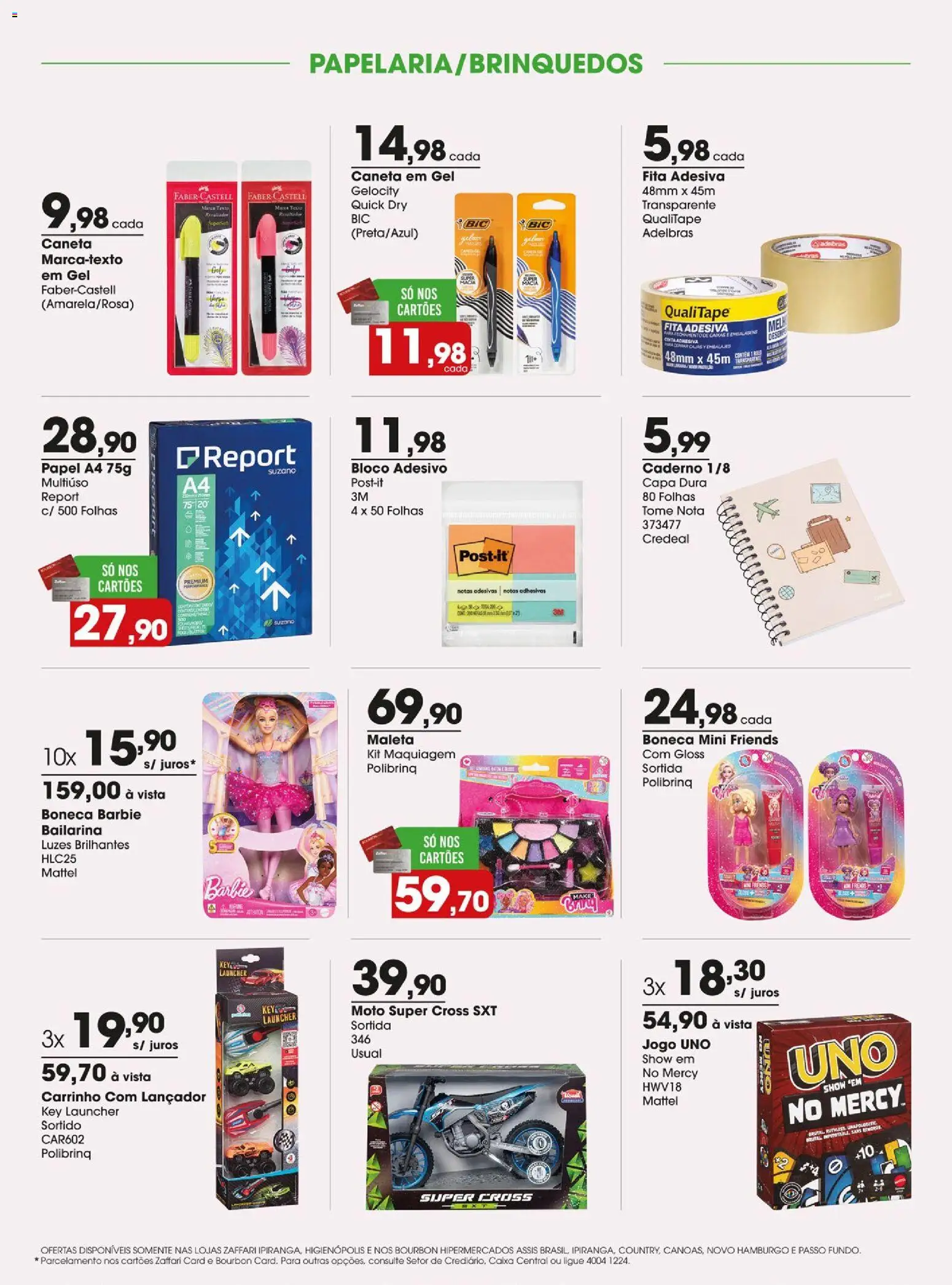Zaffari Folheto - válido de 03/09/2026 | Página: 11 | Produtos: Maquiagem, Marca texto, Caixa, Caderno