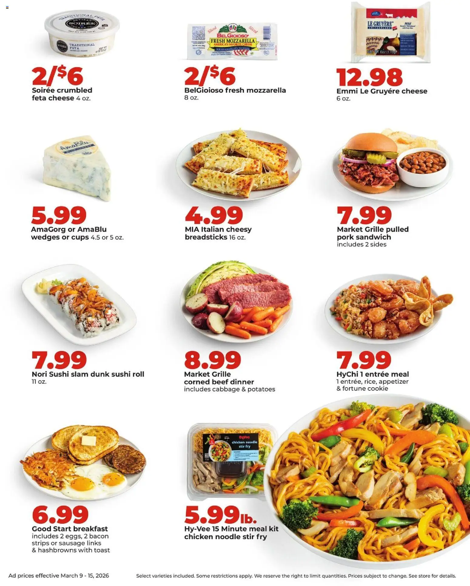 HyVee Weekly Ad - valid from 09.03.2026 | Page: 15 | Products: Cheese, Potatoes, Sausage, Cabbage