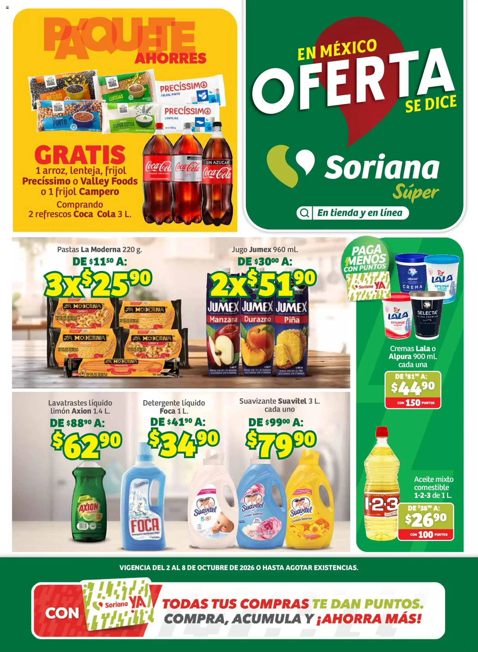 Nuevas ofertas de Soriana válidas en toda la República Mexicana desde el 02/10/2026. ¡Encuentra las mejores ofertas en Soriana Súper - En México Oferta se dice Soriana! | Página: 1