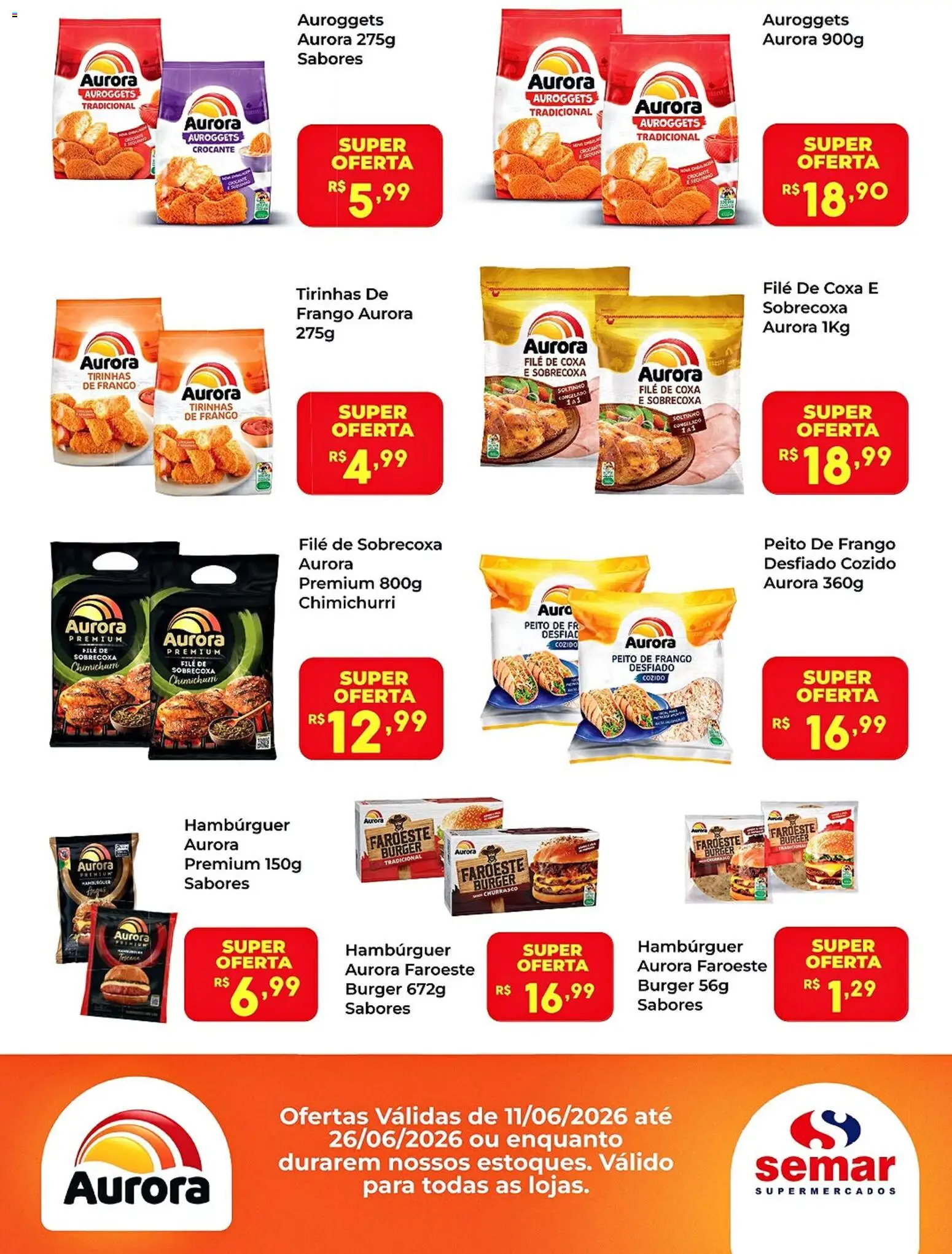Semar Supermercado Folheto - válido de 11.06.2026 | Página: 2 | Produtos: Hambúrguer, Frango, Peito de frango