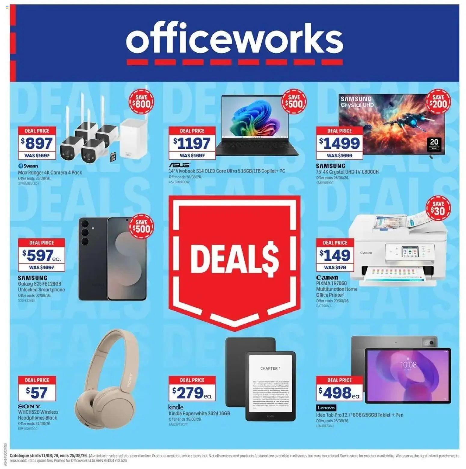 Officeworks - Beacon Deals 11/08 - 11/08/2026 > weekly / monthly specials | Page: 1 | Products: Smartphone, Tablet, Pc, Camera