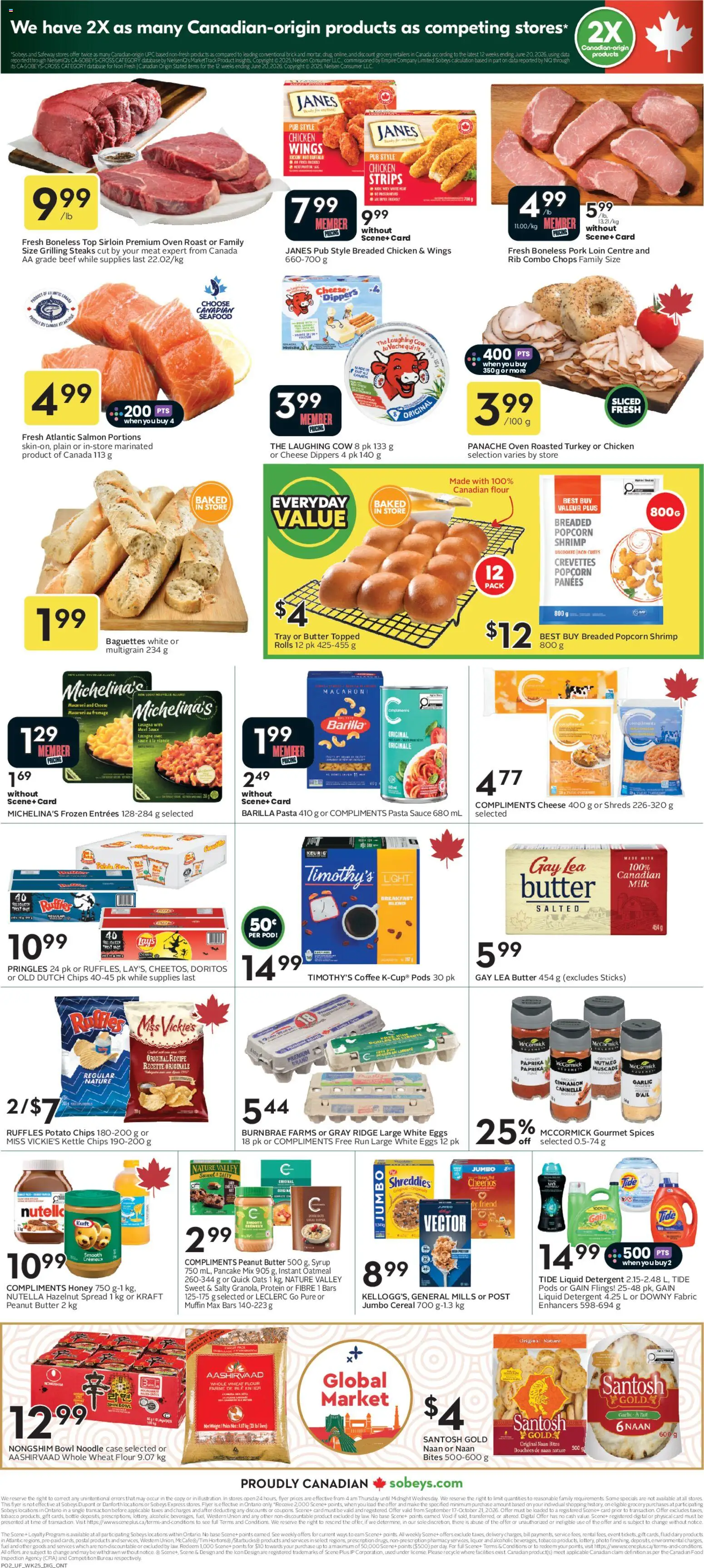 Sobeys flyer valid from Sep 24, 2026 | Page: 3 | Products: Chips, Oatmeal, Kettle, Coffee