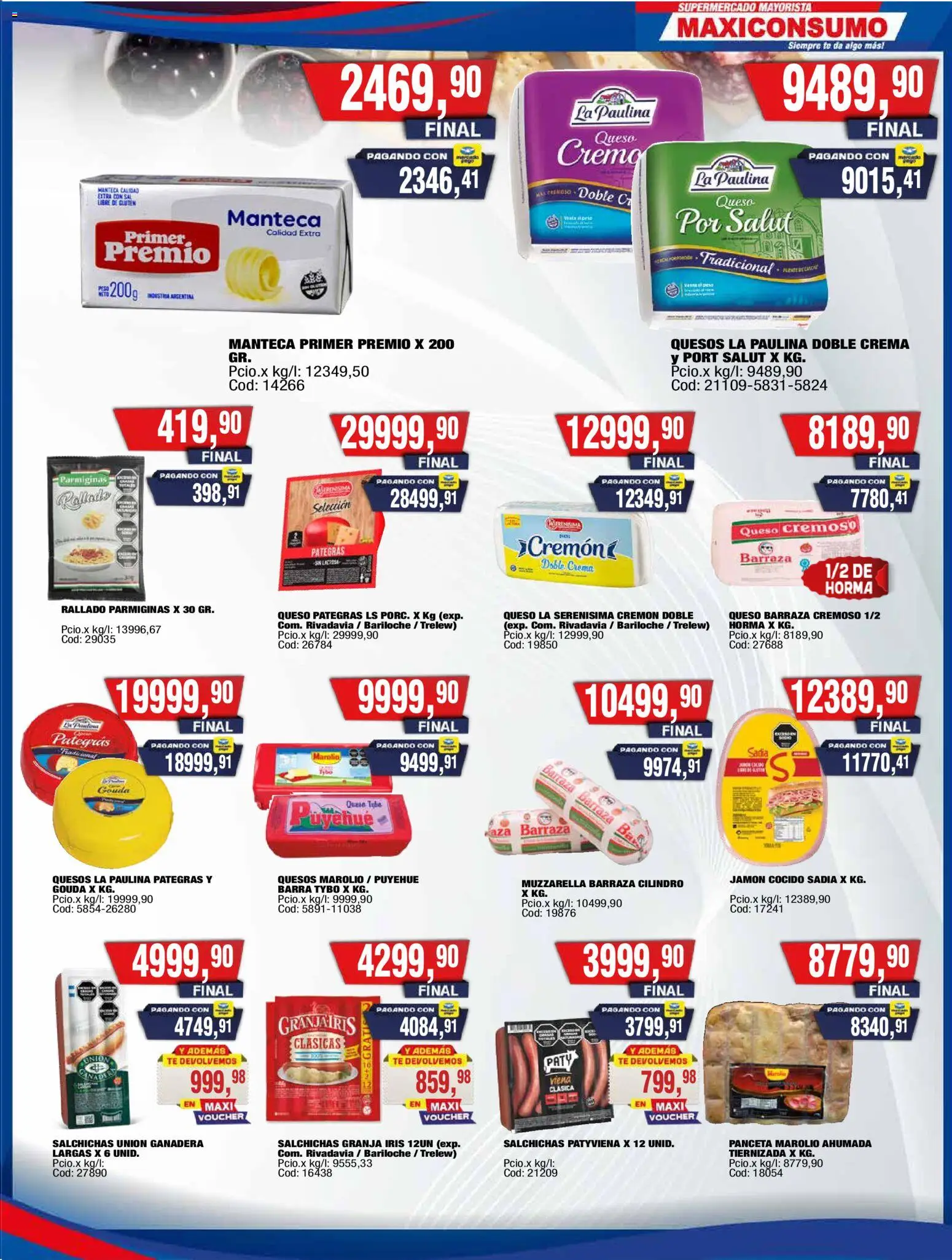 Maxiconsumo - Ofertas Zona 2 │ válido desde el 07/09/2026 | Página: 17 | Productos: Manteca, Queso, Salchichas, Crema