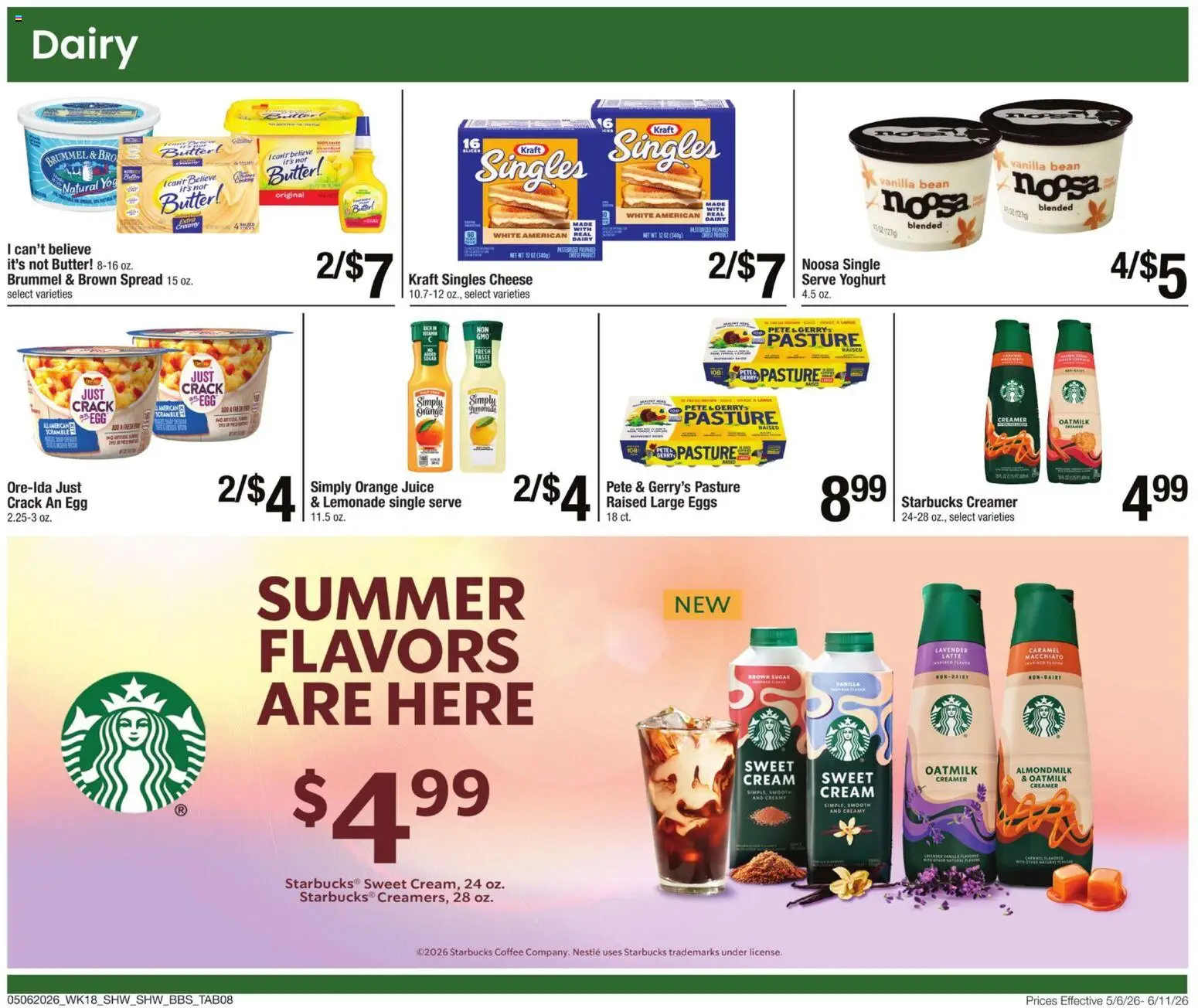 Shaw's Big Book of Savings - valid from 06.05.2026 | Page: 10 | Products: Butter, Eggs, Sugar, 2人掛けソファ